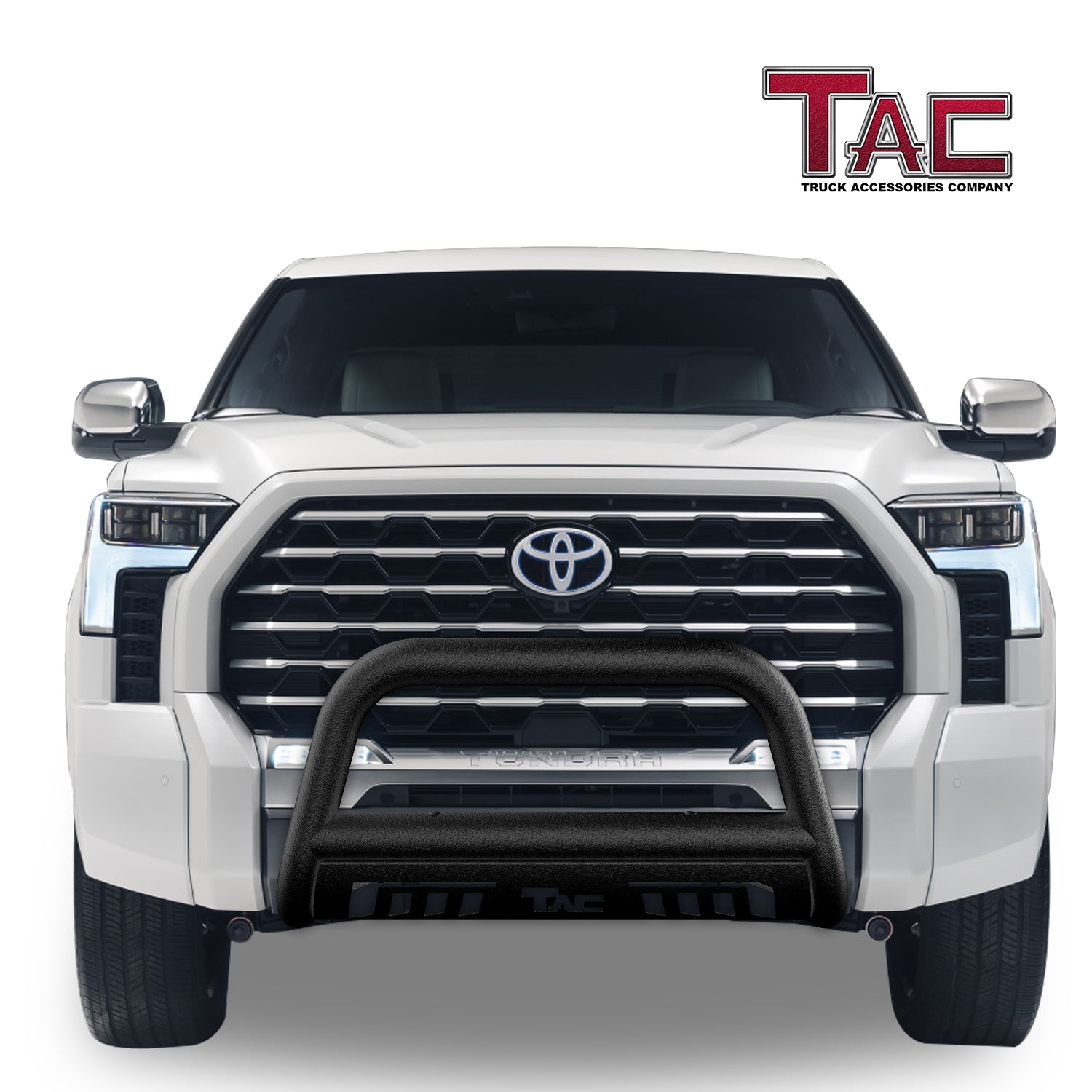 TAC Bull Bar Compatible with 2022-2024 Toyota Tundra Pickup Truck 3” Black Front Bumper Grille Guard Brush Guard Off Road Accessories - 0