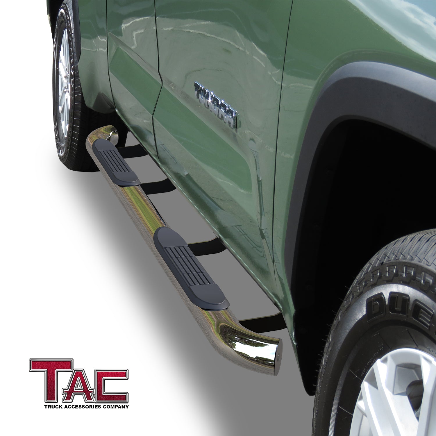 TAC Side Steps Running Boards Compatible with 2022-2024 Toyota Tundra Double Cab 3” Stainless Steel Side Bars Nerf Bars Off Road Accessories 2pcs - 0