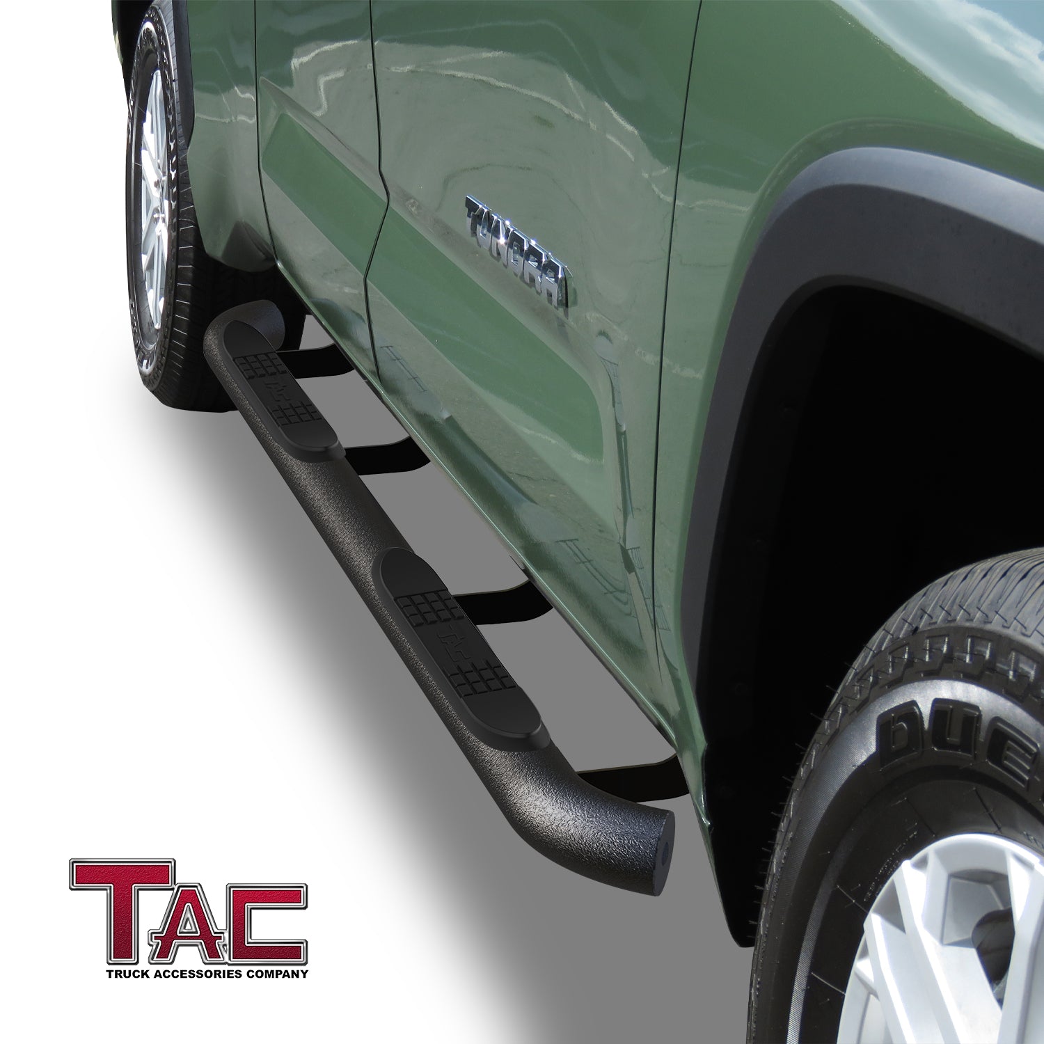 TAC Side Steps Running Boards Compatible with 2022-2024 Toyota Tundra Double Cab Truck Pickup 3'' Heavy Texture Black Side Bars Nerf Bars Off Road Accessories - 0