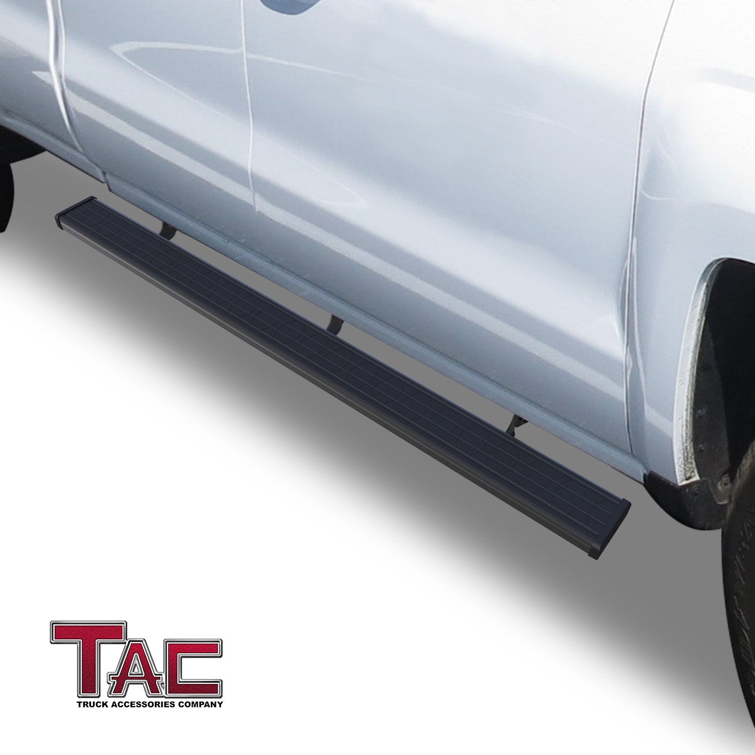 TAC Spear Running Boards fit 2007-2018 Chevy Silverado/GMC Sierra 1500|2007-2019 2500/3500 Extended/Double Cab (Incl.2019 Silverado 1500 LD/Sierra 1500 Limited) 6" Side Step Rail Nerf Bar Black - 0