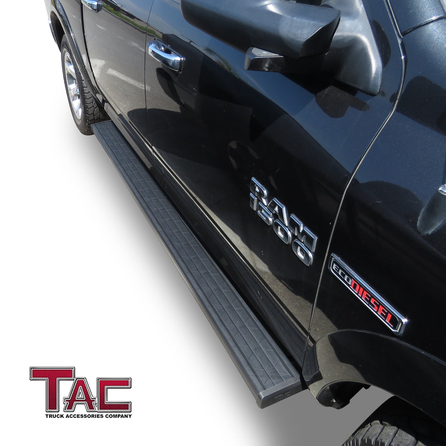 TAC Spear Running Boards Compatible with 2009-2018 Dodge Ram 1500|2010-2025 2500 3500 Crew Cab (Incl. 2019-2024 Ram 1500 Classic) 6" Side Step Nerf Bar Truck Accessories Texture Black Lightweight 2Pcs - 0