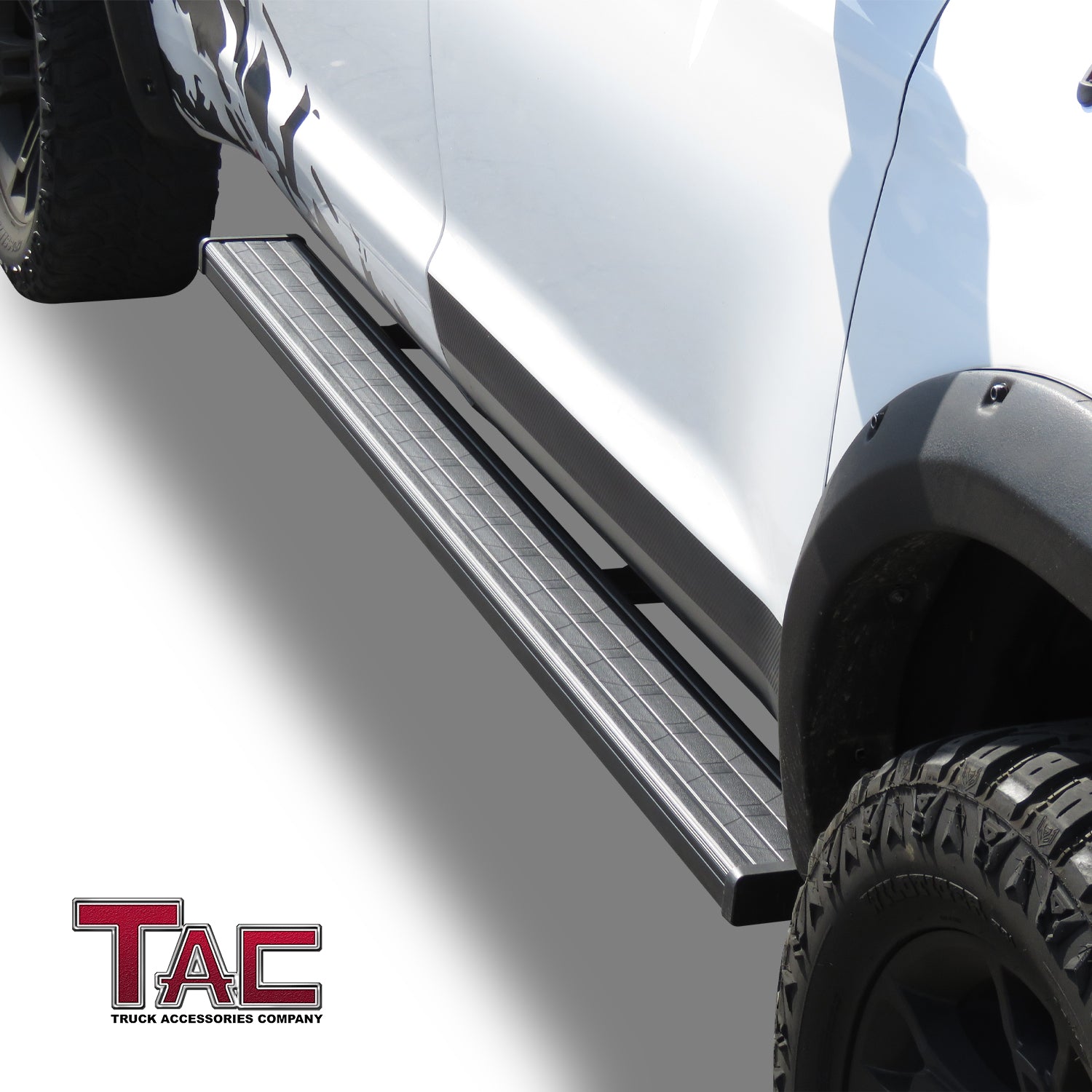 TAC Spear Running Boards Compatible with 2007-2021 Toyota Tundra Double Cab 6" Side Step Rail Nerf Bar Truck Accessories Aluminum Texture Black Width Body and Soft top Lightweight 2Pcs - 0