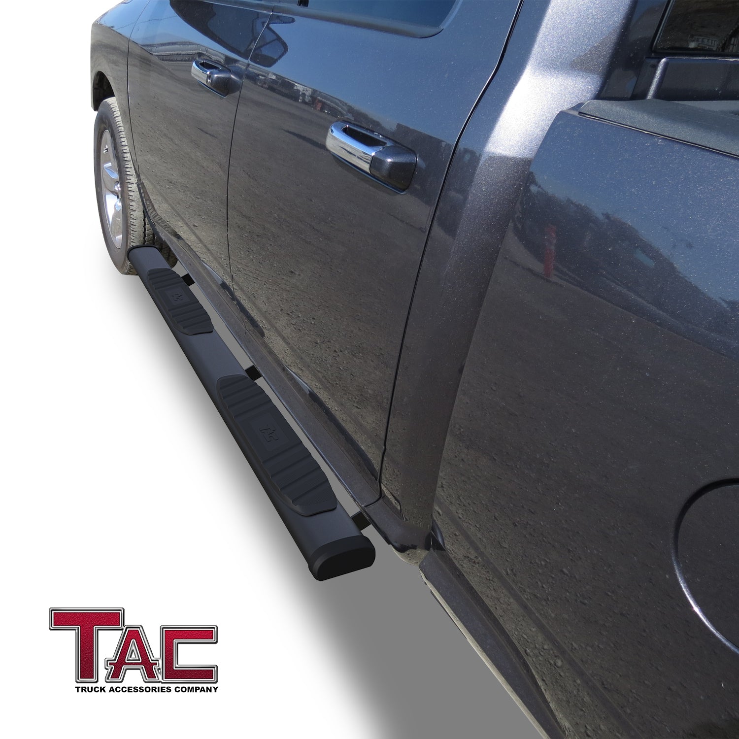 TAC Arrow Side Step Running Boards Compatible with 2009-2018 Ram 1500 Quad Cab|2019-2023 Ram 1500 Classic Pickup 5" Truck Aluminum Texture Black Step Rails Nerf Bars Lightweight Accessories 2Pcs - 0