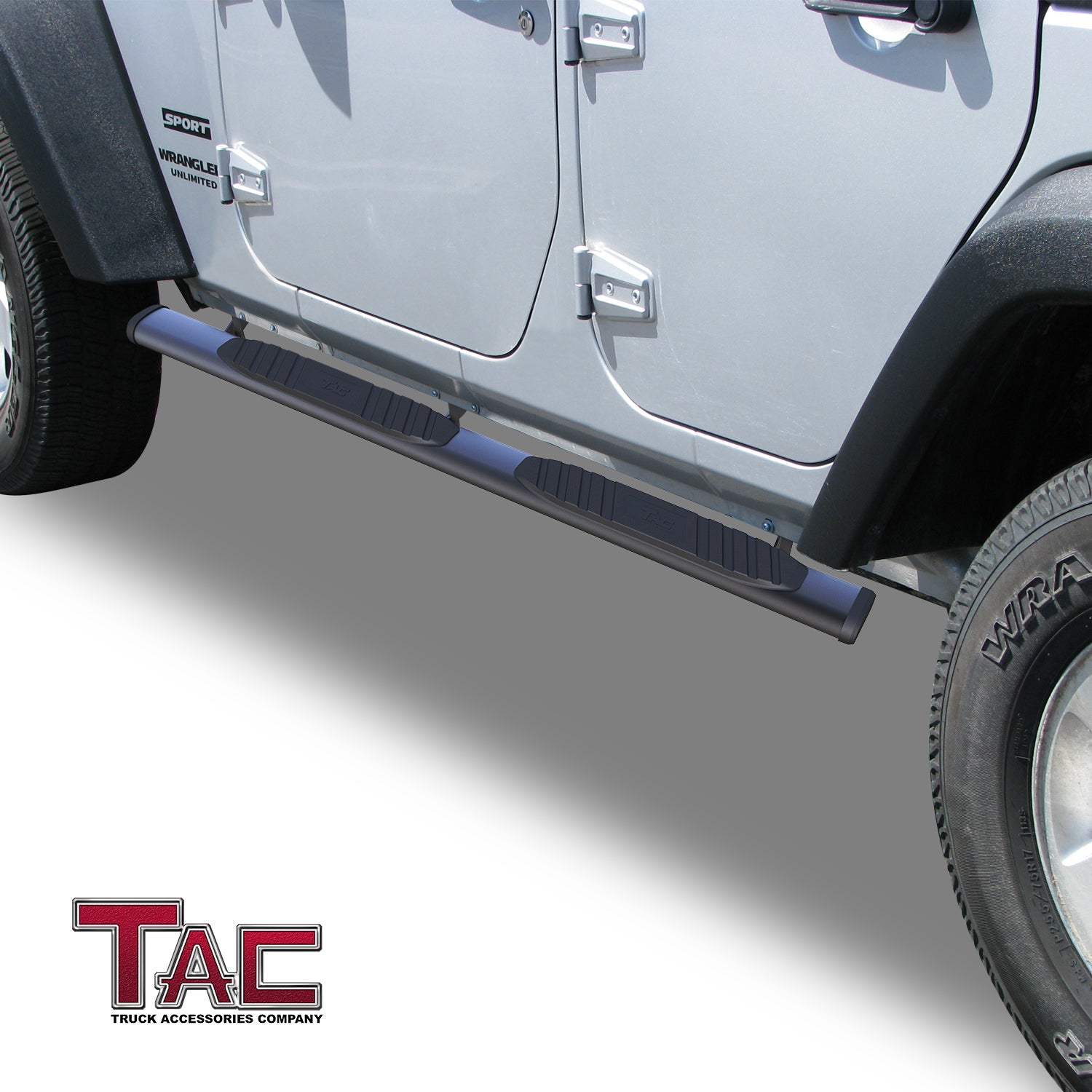 TAC Arrow Side Steps Running Boards Compatible with 2007-2018 Jeep Wrangler JK 4 Door SUV 5" Aluminum Texture Black Step Rails Nerf Bars Lightweight Off Road Accessories 2Pcs - 0