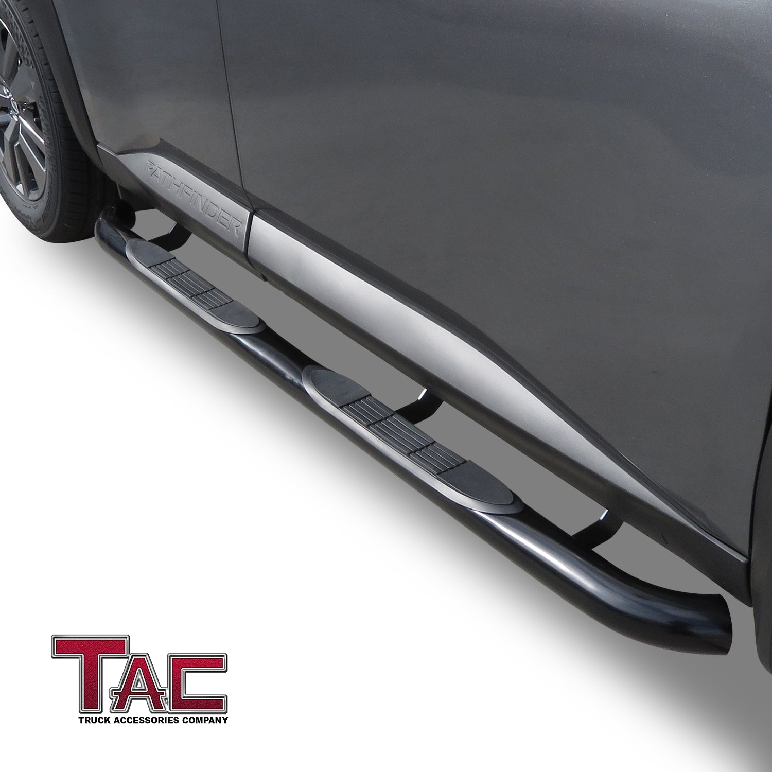 TAC Side Steps Running Boards Compatible with 2022-2024 Nissan Pathfinder SUV 3" Black Side Bars Step Rails Nerf Bars Off Road Accessories (2 pcs Running Boards) - 0