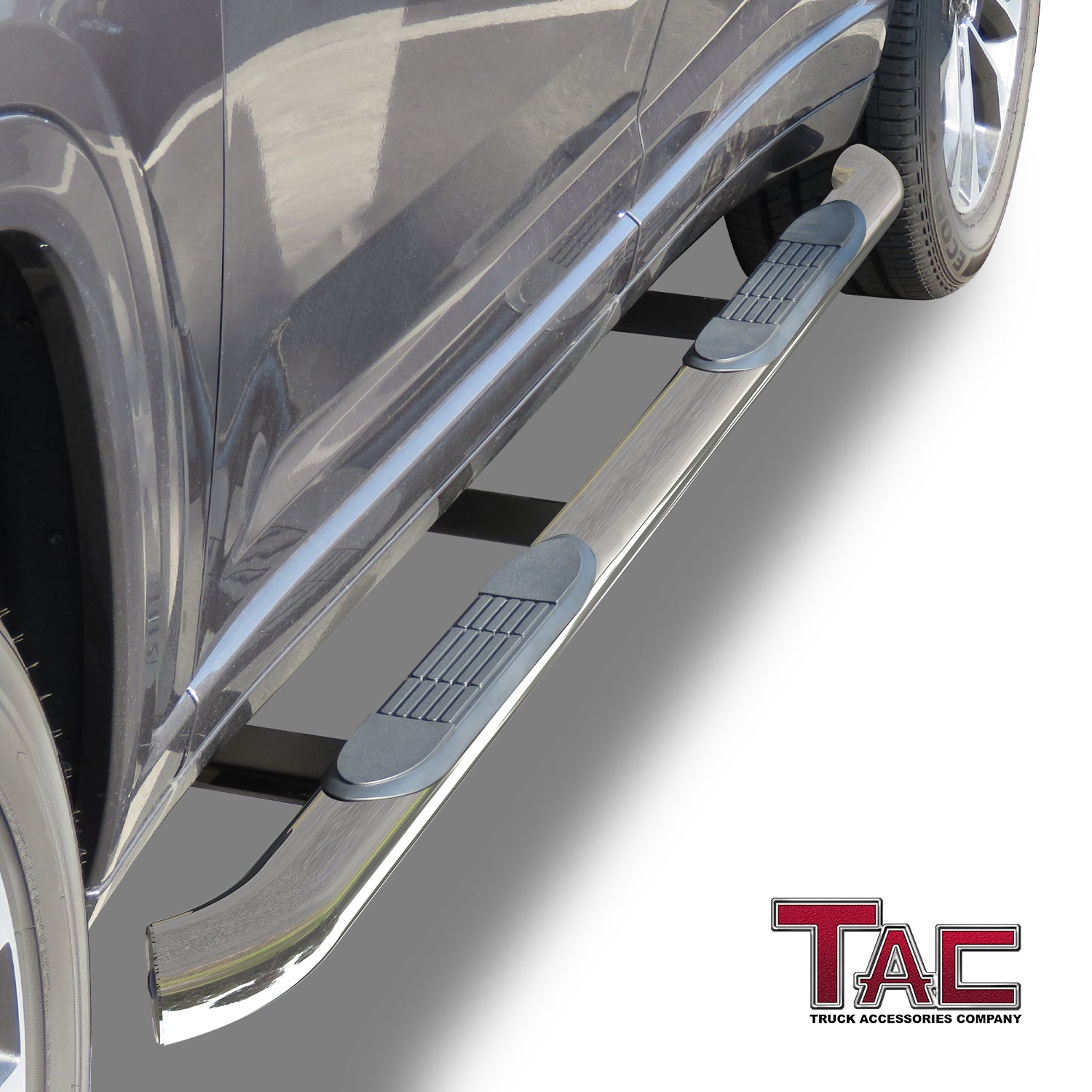 TAC 3" Stainless Steel Side Steps Compatible with 2021-2024 Jeep Grand Cherokee L (Not Fit 2022 Grand Cherokee)| Running Boards| Side Bars| Step Rails| Nerf Bars| Rocker Slider| Pickup Truck Accessories (2 PCS)