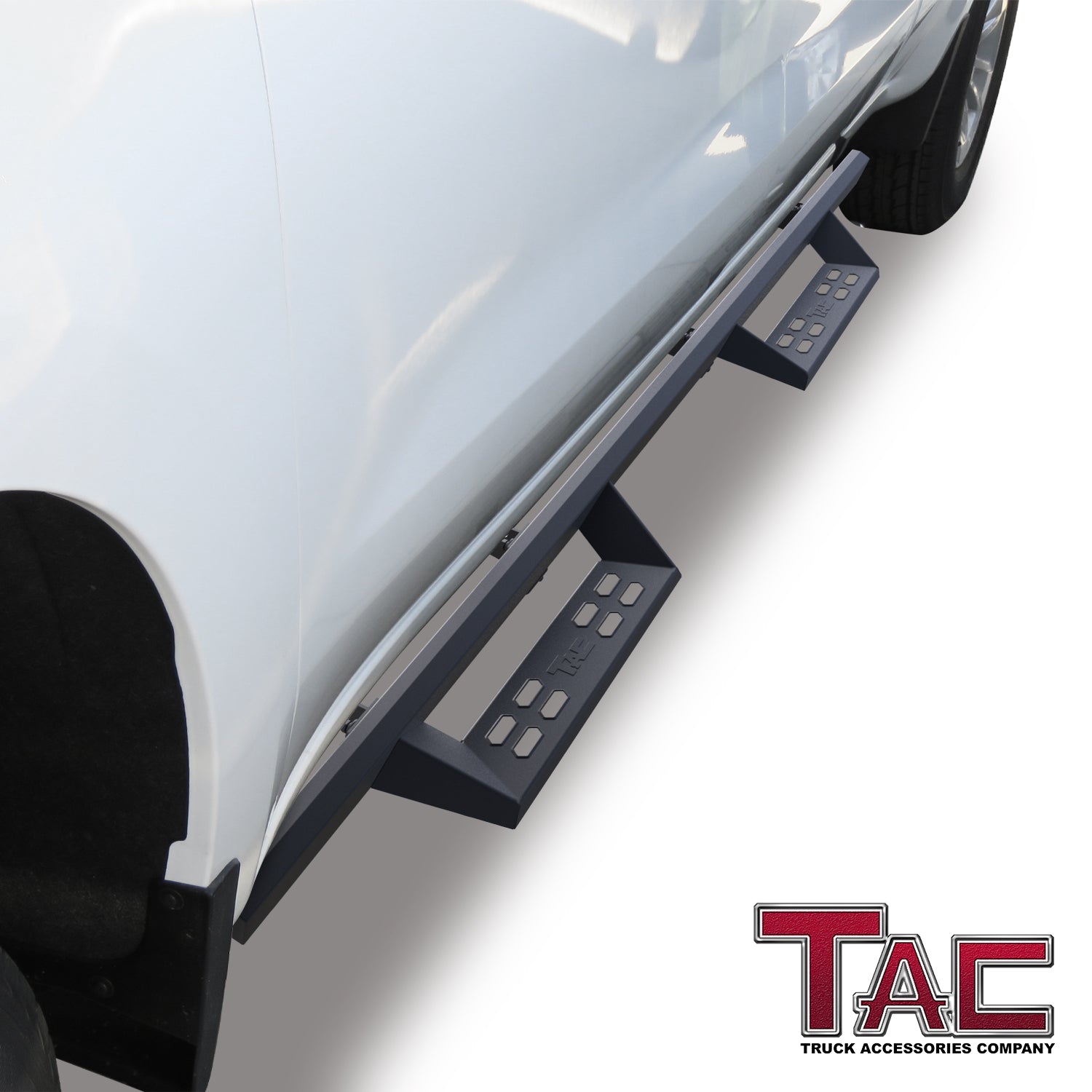 TAC Sniper Running Boards Fit 2019-2024 Chevy Silverado/GMC Sierra 1500 | 2020-2024 2500/3500 Double Cab (Excl. 2019 Silverado 1500 LD/Sierra 1500 Limited) Truck Pickup 4" Black Side Steps Nerf Bars 2pcs - 0