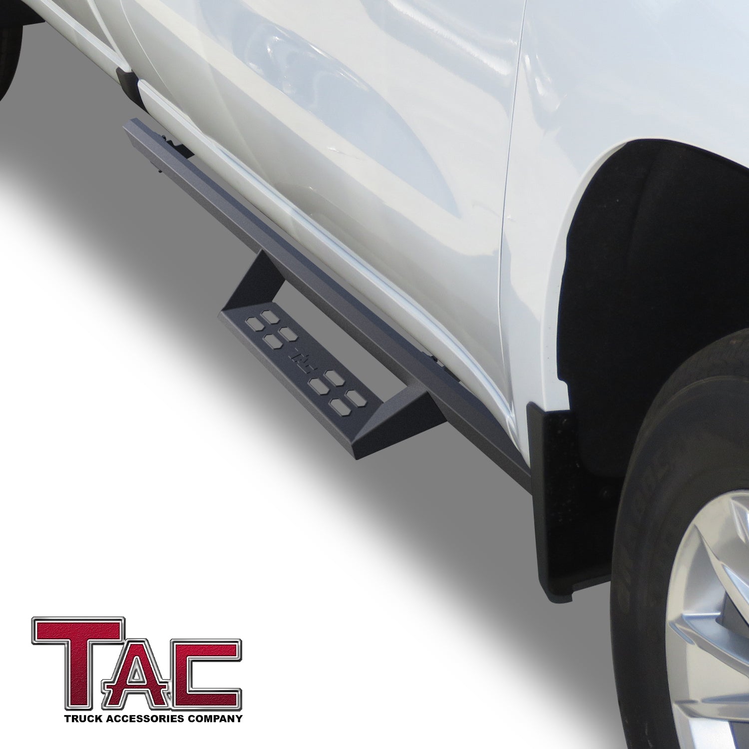 TAC Sniper Running Boards Fit 2019-2025 Chevy Silverado/GMC Sierra 1500 | 2020-2025 2500/3500 Regular Cab Truck Pickup 4" Fine Texture Black Side Steps Nerf Bars 2pcs - 0