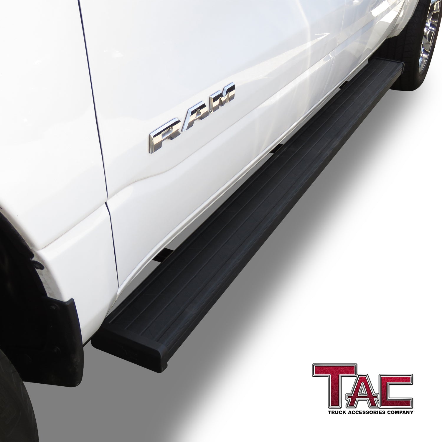 TAC Spear Running Boards Compatible with 2019-2024 Dodge RAM 1500 Crew Cab Pickup 6" Side Step Rail Nerf Bar Truck Accessories Aluminum Texture Black Width Body Lightweight 2Pcs - 0