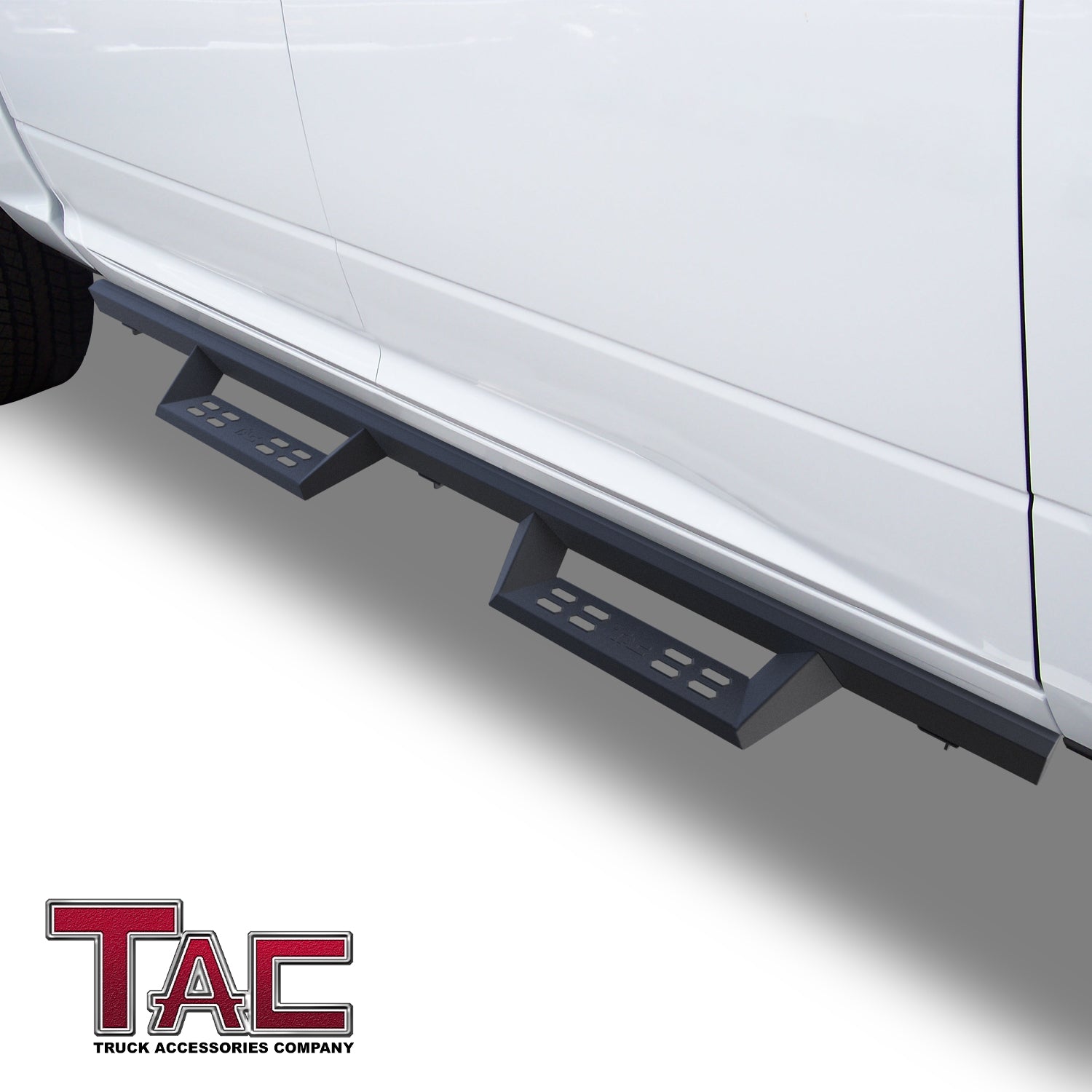 TAC Sniper Running Boards Fit 2009-2018 Ram 1500 Crew Cab(Incl. 2019-2024 Ram 1500 Classic)|2010-2025 Ram 2500/3500/4500/5500 Crew Cab(Excl. Chassis Cab Diesel models) 4" Side Steps Nerf Bars 2pcs - 0