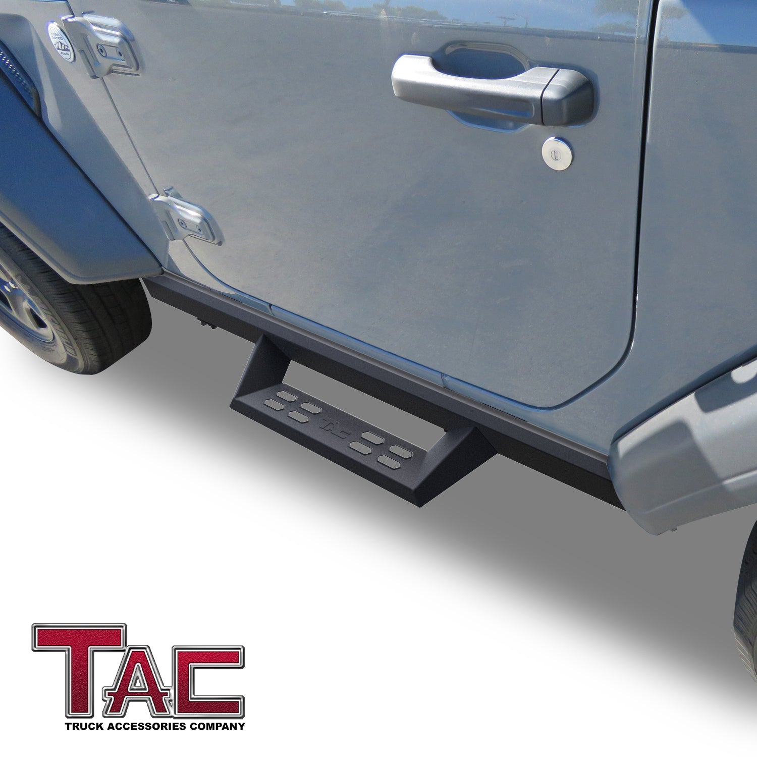 TAC Sniper Running Boards Fit 2018-2024 Jeep Wrangler JL 2 Door Truck Pickup 4" Fine Texture Black Side Steps Nerf Bars 2pcs - 0