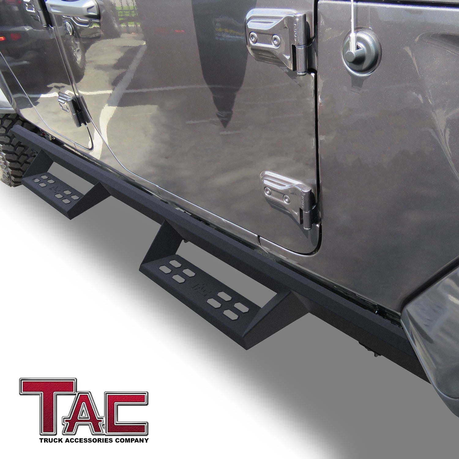 TAC Sniper Running Boards Compatible with 2020-2024 Jeep Gladiator Truck Pickup 4" Drop Fine Texture Black Side Steps Nerf Bars Rock Slider Armor Off-Road Accessories (2pcs) - 0