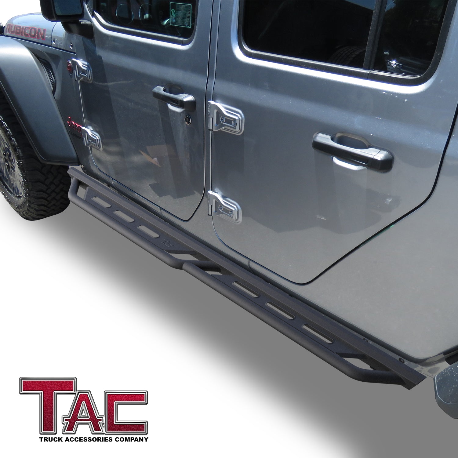 TAC Running Boards Fit 2020-2024 Jeep Gladiator JT Rocker Steps Pickup Truck Side Steps Nerf Bars Rock Slider Armor Off-Road Accessories Fine Texture Black (2pcs) - 0
