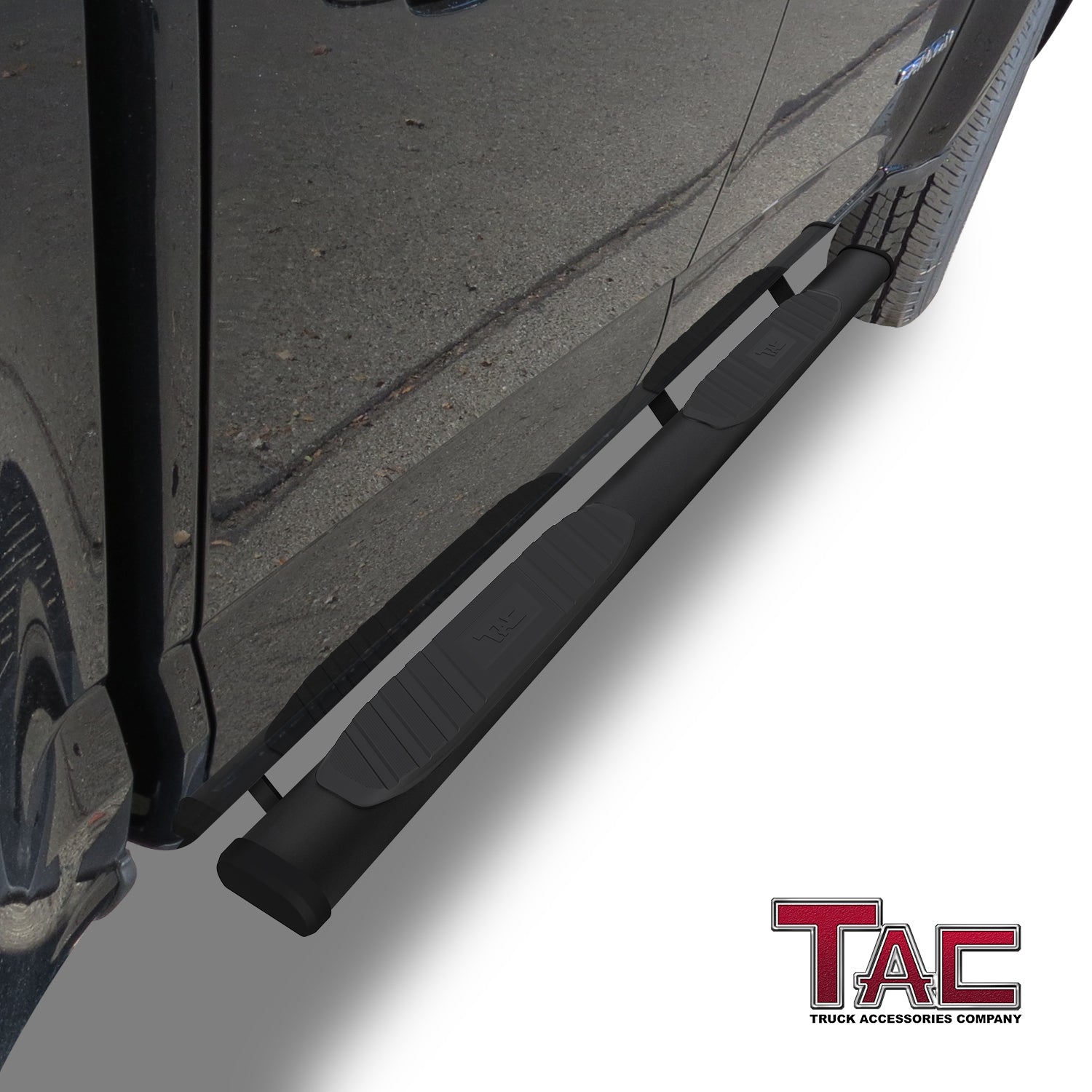 TAC Arrow Side Steps Running Boards Compatible with 2015-2024 Chevy Colorado/GMC Canyon Crew Cab Truck Pickup 5¡ì Aluminum Texture Black Step Rails Nerf Bars Lightweight Off Road Accessories 2Pcs - 0