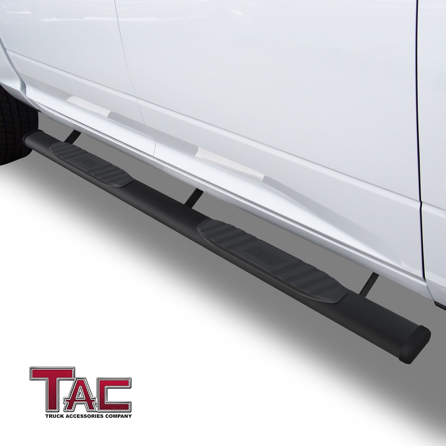 TAC Arrow Side Steps Running Boards Compatible with 2009-2018 Dodge RAM 1500 | 2010-2024 2500/3500 Crew Cab (Incl. 2019-2023 Ram 1500 Classic) Truck 5” Aluminum Texture Black Step Rails Nerf Bars - 0