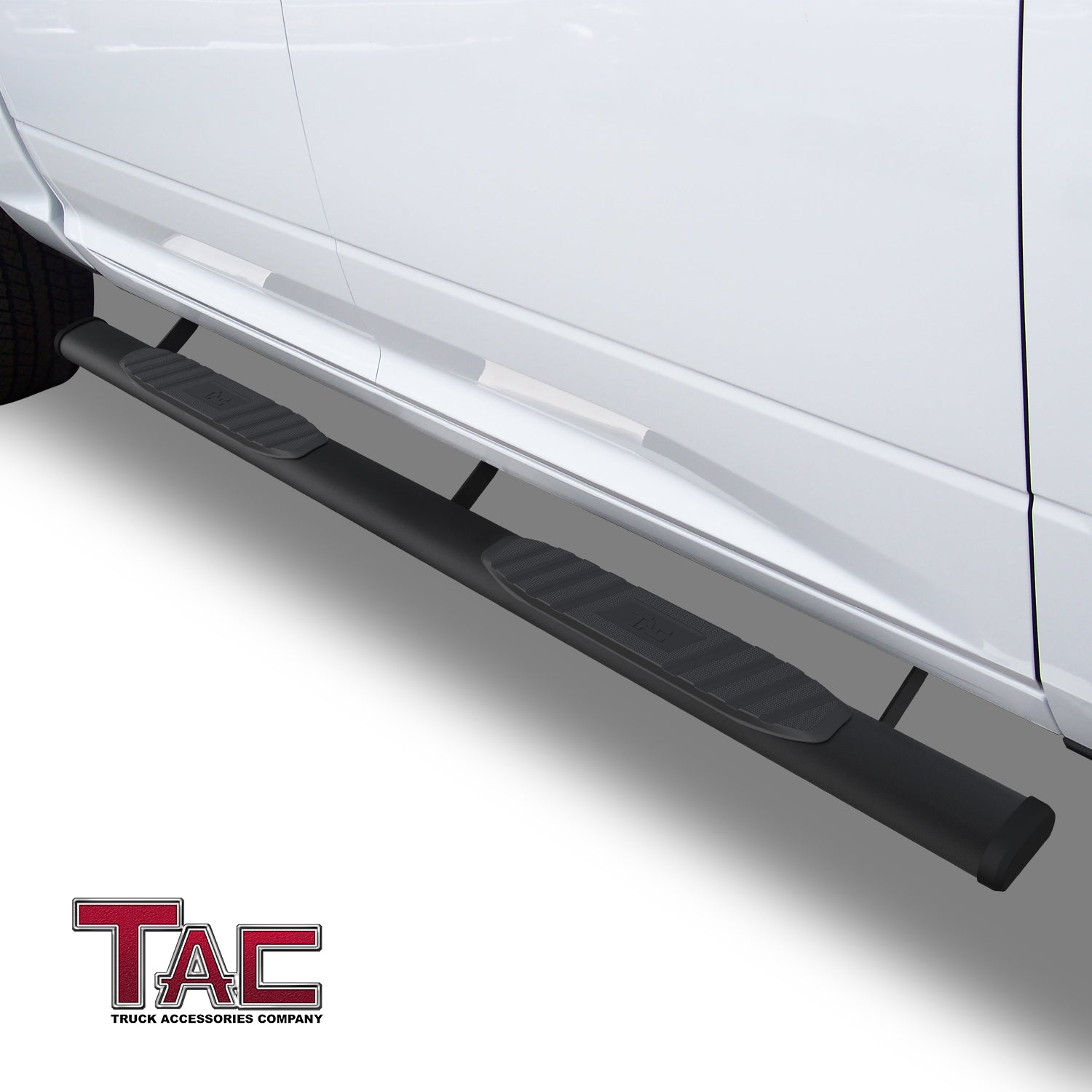 TAC Arrow Side Steps Running Boards Compatible with 2009-2018 Ram 1500 Crew Cab(Incl. 2019-2024 Ram 1500 Classic)|2010-2025 Ram 2500/3500/4500/5500 Crew Cab(Incl. Chassis Cab Diesel models) Truck 5" Aluminum Texture Black Step Rails Nerf Bars - 0