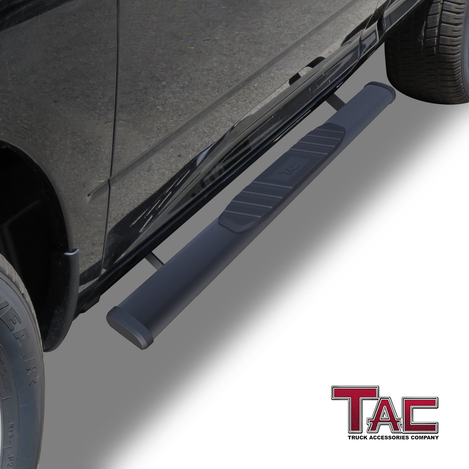 TAC Arrow Side Steps Running Boards Compatible with 2009-2018 Dodge RAM 1500 | 2010-2024 2500/3500 Heavy Duty Regular Cab Truck Pickup 5” Aluminum Texture Black Step Rails Nerf Bars Lightweight