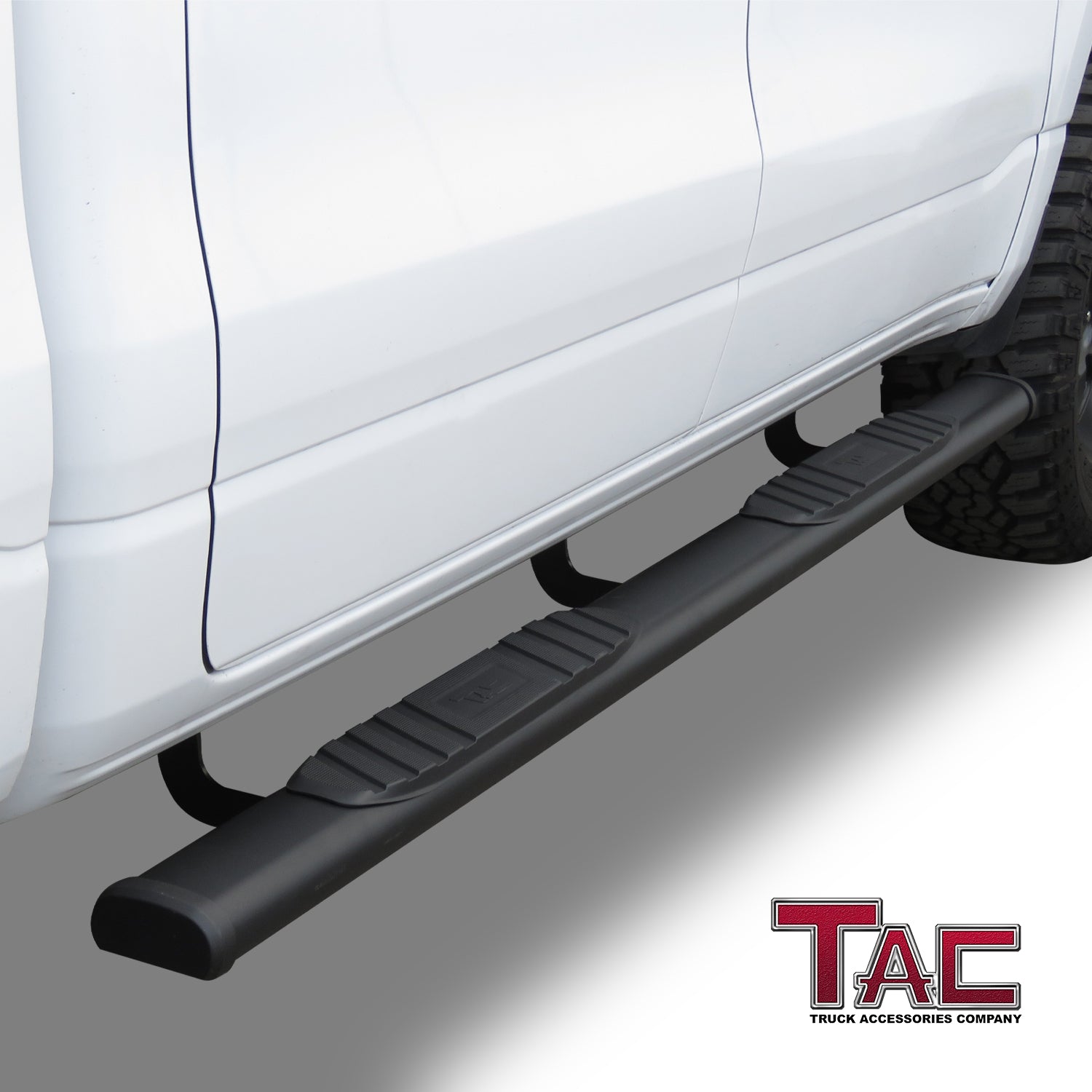 TAC Arrow Side Steps Running Boards Compatible with 2019-2025 Dodge RAM 1500 Crew Cab (Exclude 19-24 Ram 1500 Classic) Truck 5”  Aluminum Texture Black Step Rails Nerf Bars Off Road Accessories 2Pcs - 0