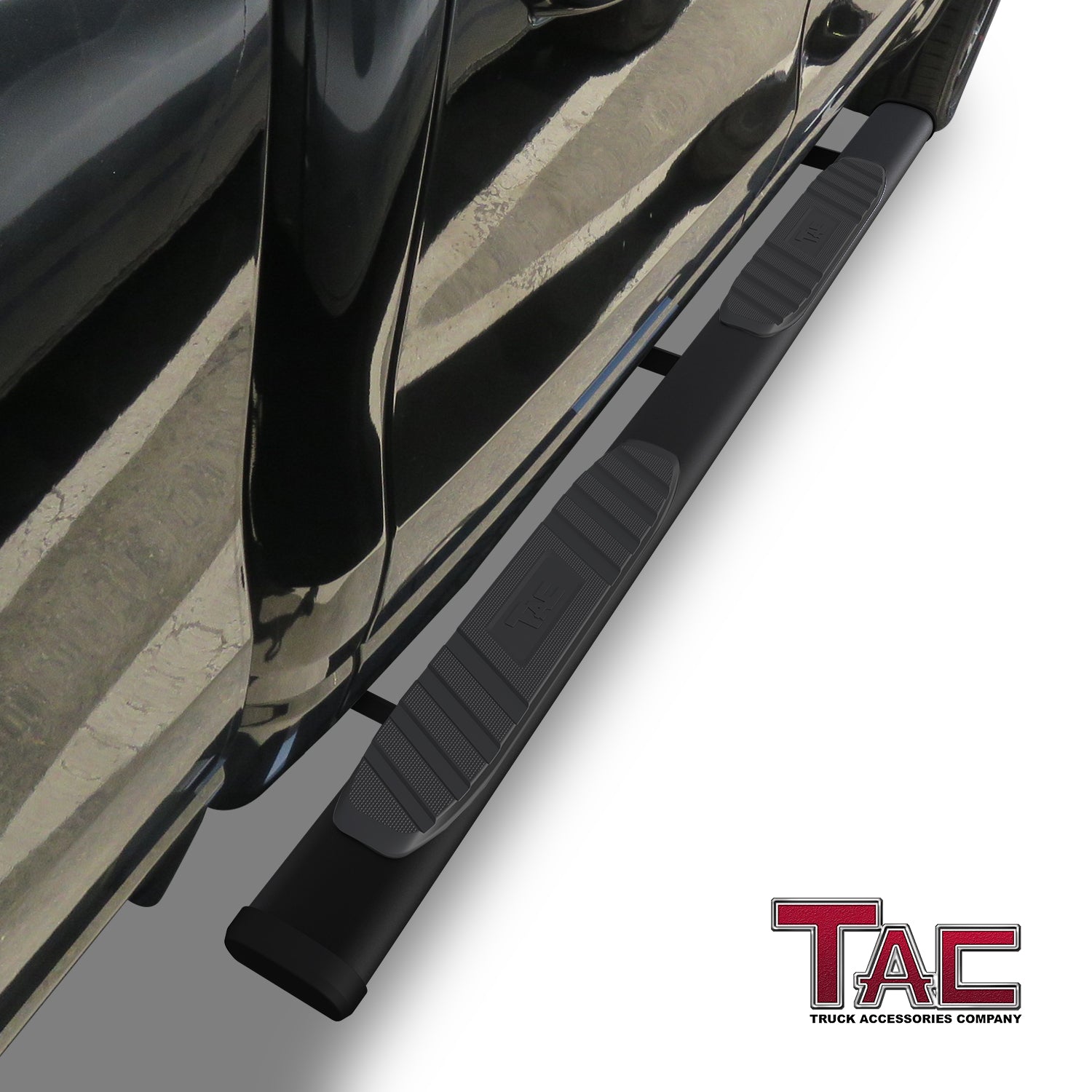 TAC Arrow Side Steps Running Boards Compatible with 2019-2025 Dodge RAM 1500 Quad Cab(Excl. 2019-2024 Ram 1500 Classic) Truck Pickup 5”  Aluminum Texture Black Step Rails Nerf Bars Lightweight - 0
