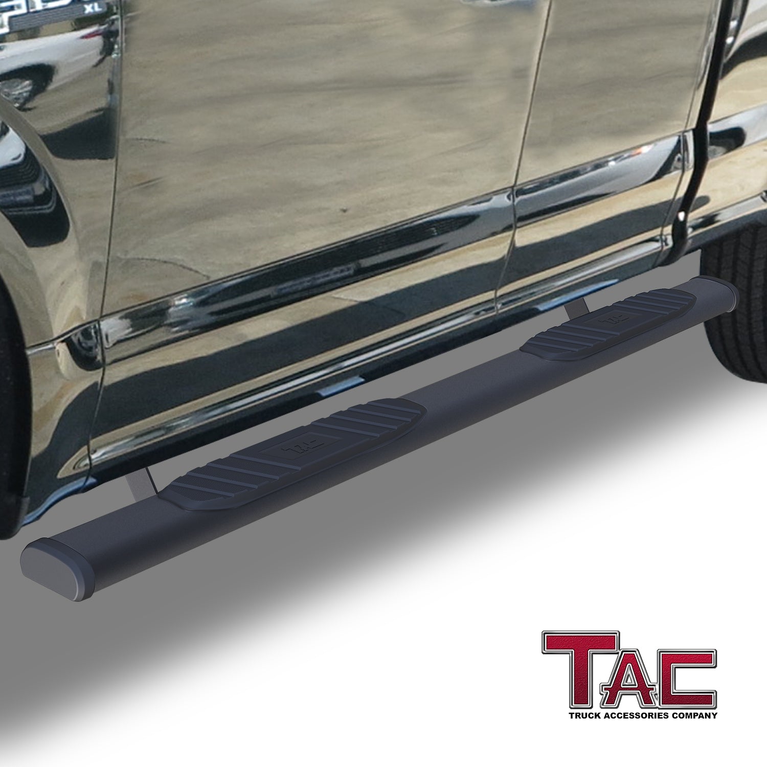 TAC Arrow Side Steps Running Boards Compatible with 2015-2024 Ford F150 Super Cab / 2017-2024 F250/350/450/550 Super Duty Super Cab Truck Pickup 5” Aluminum Nerf Bars - 0