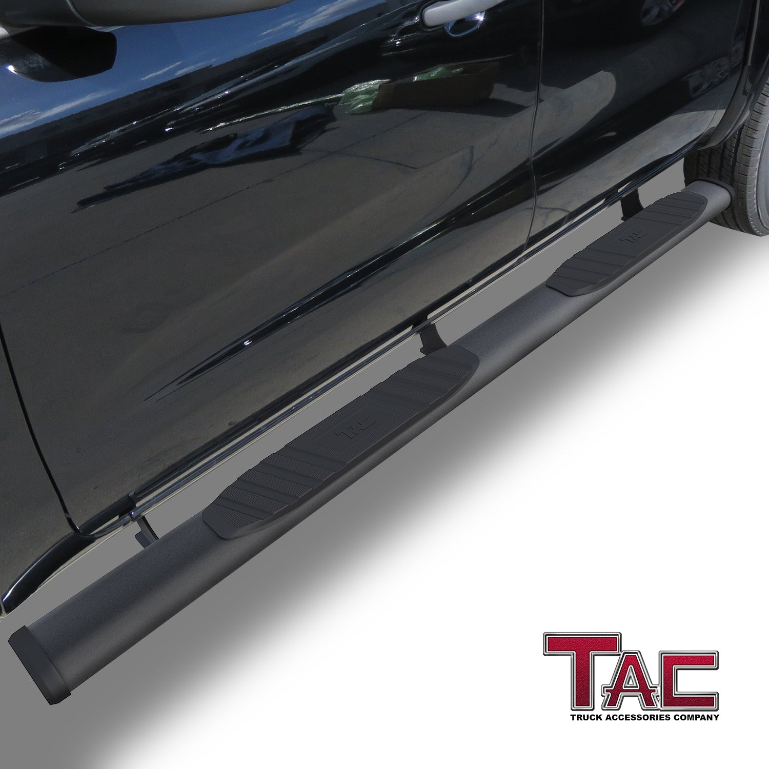 TAC Arrow Side Steps Running Boards Compatible with 2019-2023 Ford Ranger SuperCrew Cab Truck 5" Aluminum Texture Black Step Rails Nerf Bars Off-Road Accessories - 0