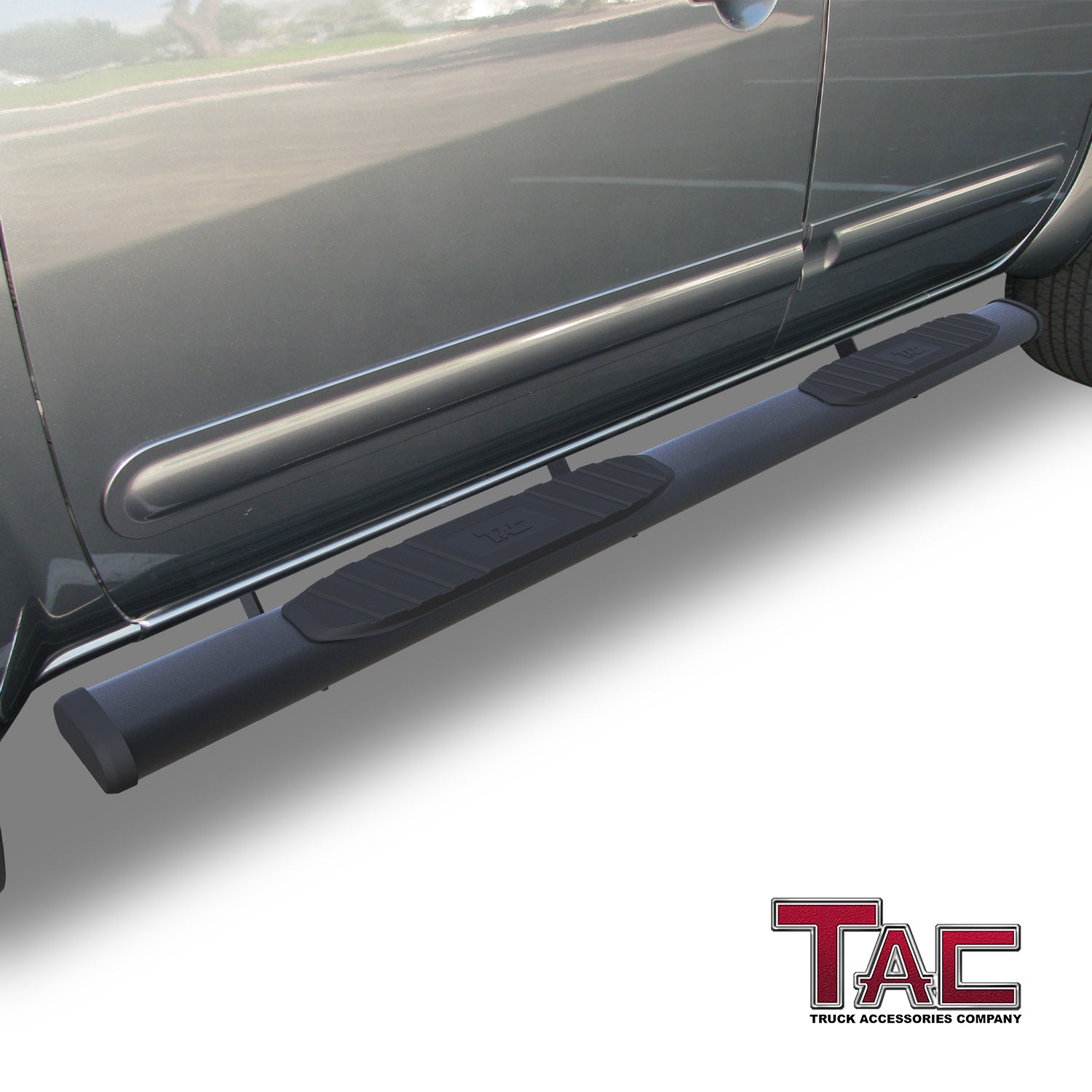 TAC Arrow Side Steps Running Boards Compatible with 2005-2024 Nissan Frontier Crew Cab Truck Pickup 5” Aluminum Texture Black Step Rails Nerf Bars Lightweight Off Road Accessories 2Pcs - 0