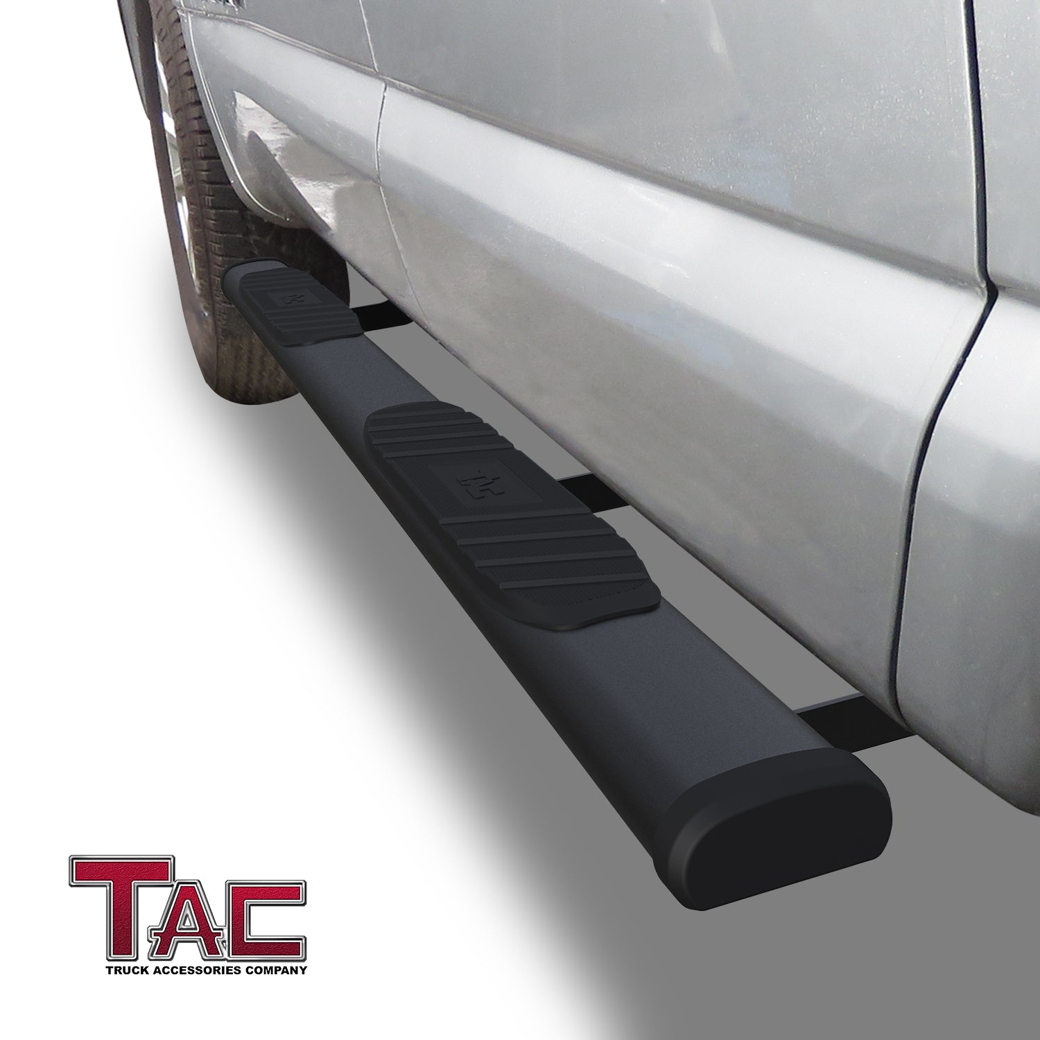 TAC Arrow Side Steps Running Boards Compatible with 2004-2024 Nissan Titan / 2016-2024 Nissan Titan XD Crew Cab Truck Pickup 5”  Aluminum Texture Black Step Rails Nerf Bars Lightweight - 0