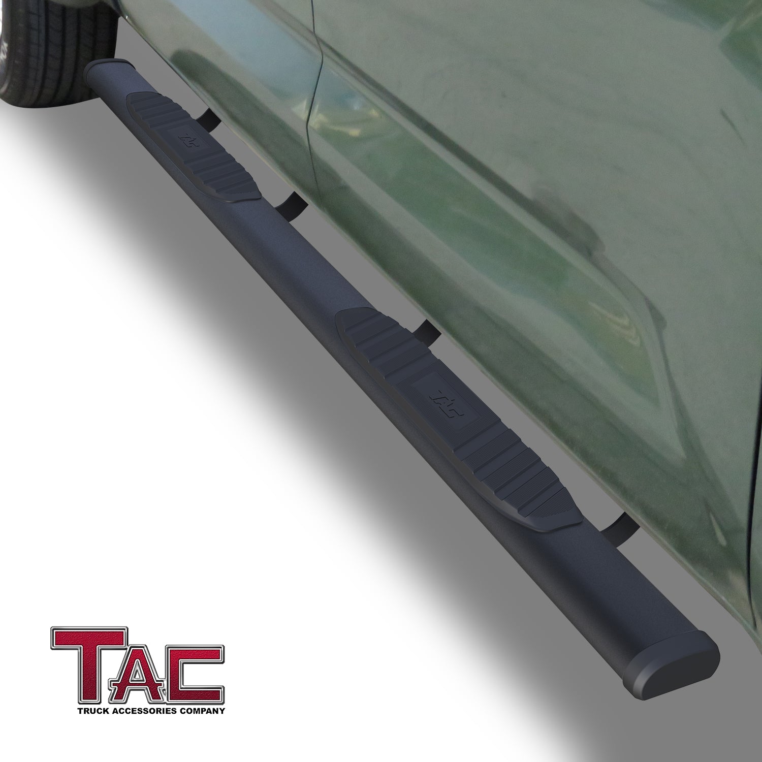 TAC Arrow Side Steps Running Boards Compatible with 2022-2024 Toyota Tundra CrewMax Truck Pickup 5” Aluminum Texture Black Step Rails Nerf Bars Lightweight Off Road Accessories 2Pcs - 0