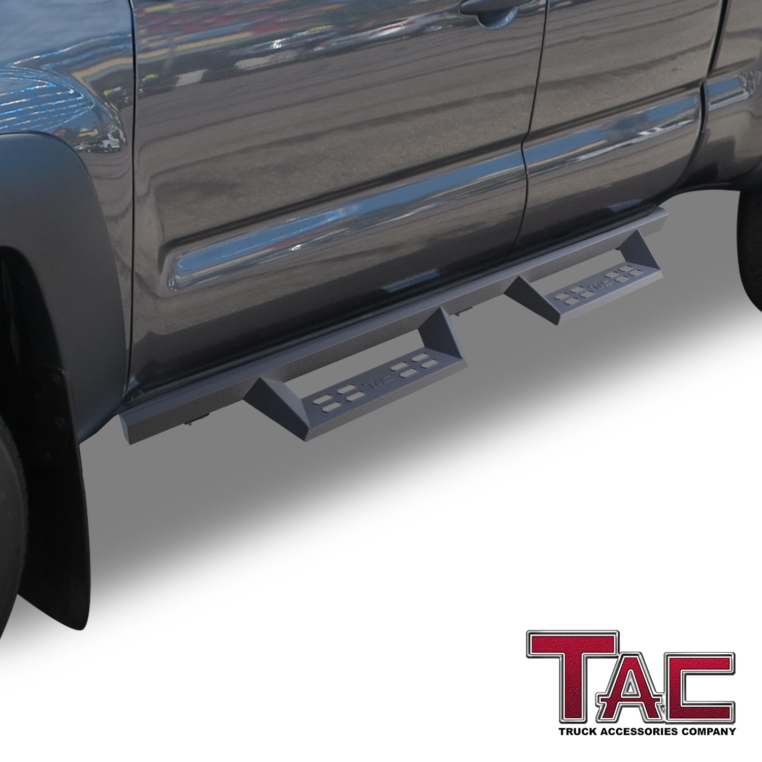 TAC Sniper Running Boards Fit 2005-2023 Toyota Tacoma Access Cab Truck Pickup 4" Fine Texture Black Side Steps Nerf Bars 2pcs - 0