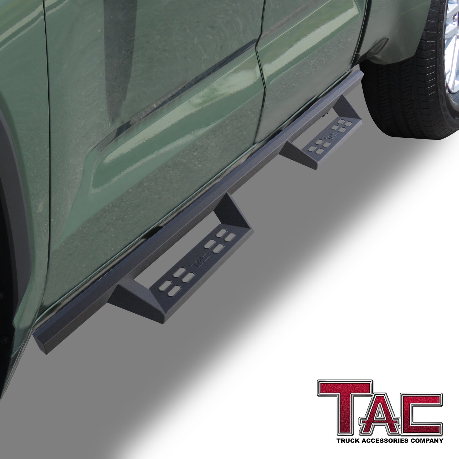 TAC Sniper Running Boards Fit 2022-2024 Toyota Tundra Double Cab Truck Pickup 4"  Fine Texture Black Side Steps Nerf Bars 2pcs - 0