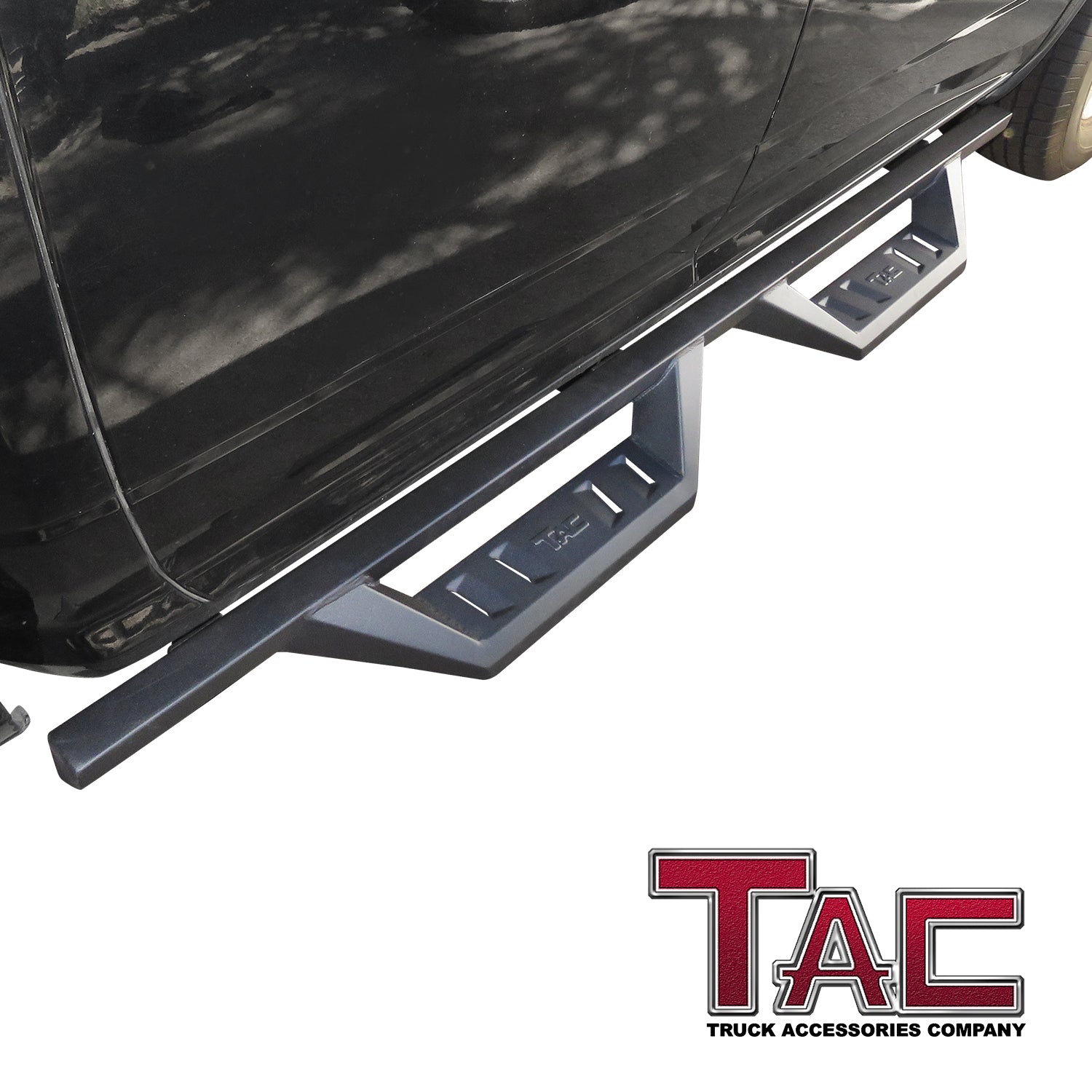 TAC Sidewinder Running Boards Fit 2009-2018 Dodge RAM 1500 Quad Cab (Include 19-23 RAM Classic Quad Cab Models) Truck Pickup 4” Drop Fine Texture Black Side Steps Nerf Bars Rock Slider Armor (2pcs) - 0