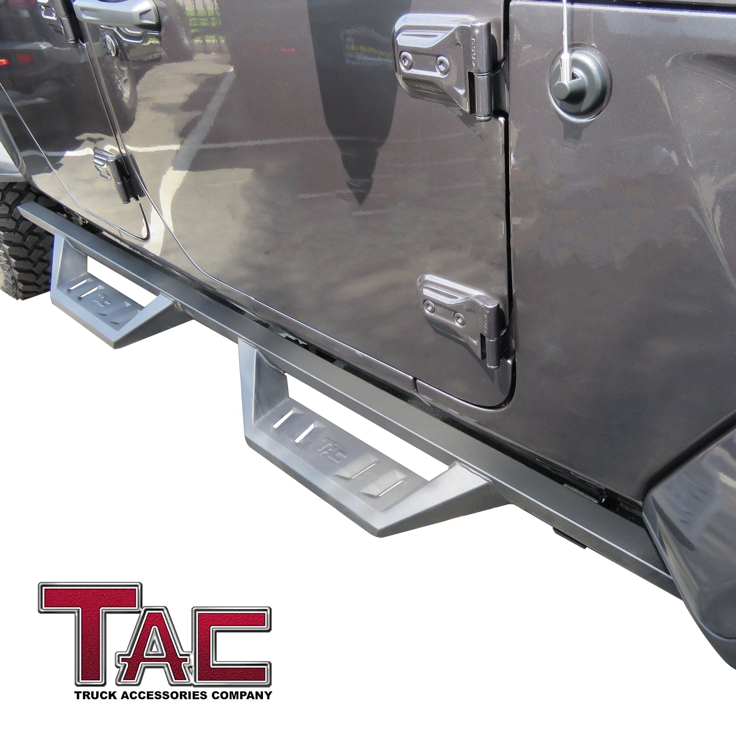 TAC Sidewinder Running Boards Fit 2020-2024 Jeep Gladiator 4” Drop Fine Texture Black Side Steps Nerf Bars Rock Slider Armor Off-Road Accessories (2pcs) - 0