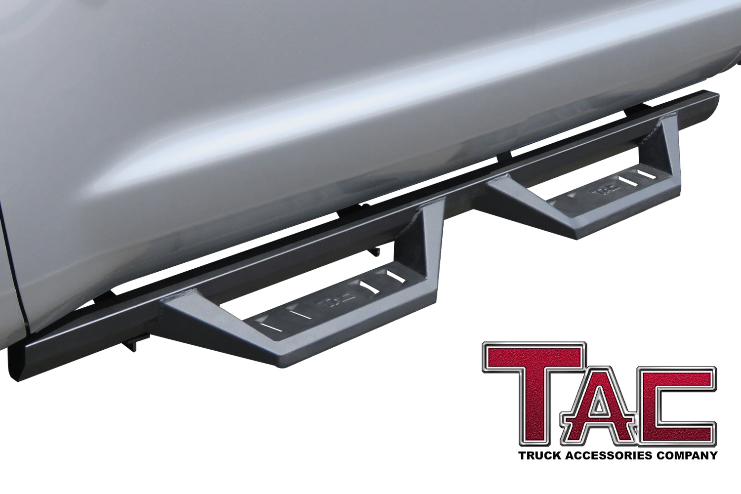 TAC Sidewinder Running Boards Fit 2007-2021 Toyota Tundra Double Cab 4” Drop Fine Texture Black Side Steps Nerf Bars Rock Slider Armor Off-Road Accessories (2pcs) - 0