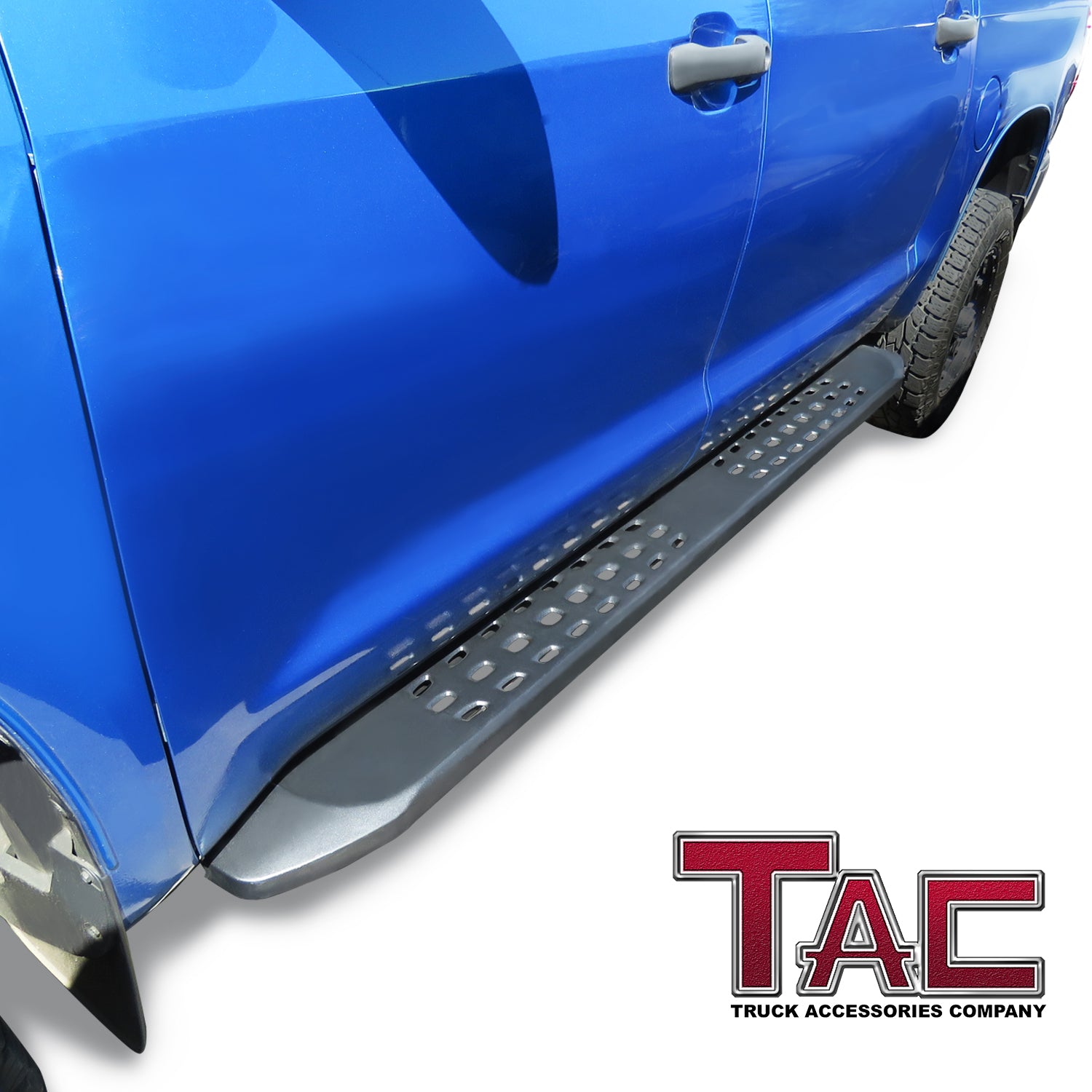 TAC Fine Texture Frigate Running Boards for 2007-2021 Toyota Tundra Crew Max Truck | Side Steps | Nerf Bars | Side Bars - 0