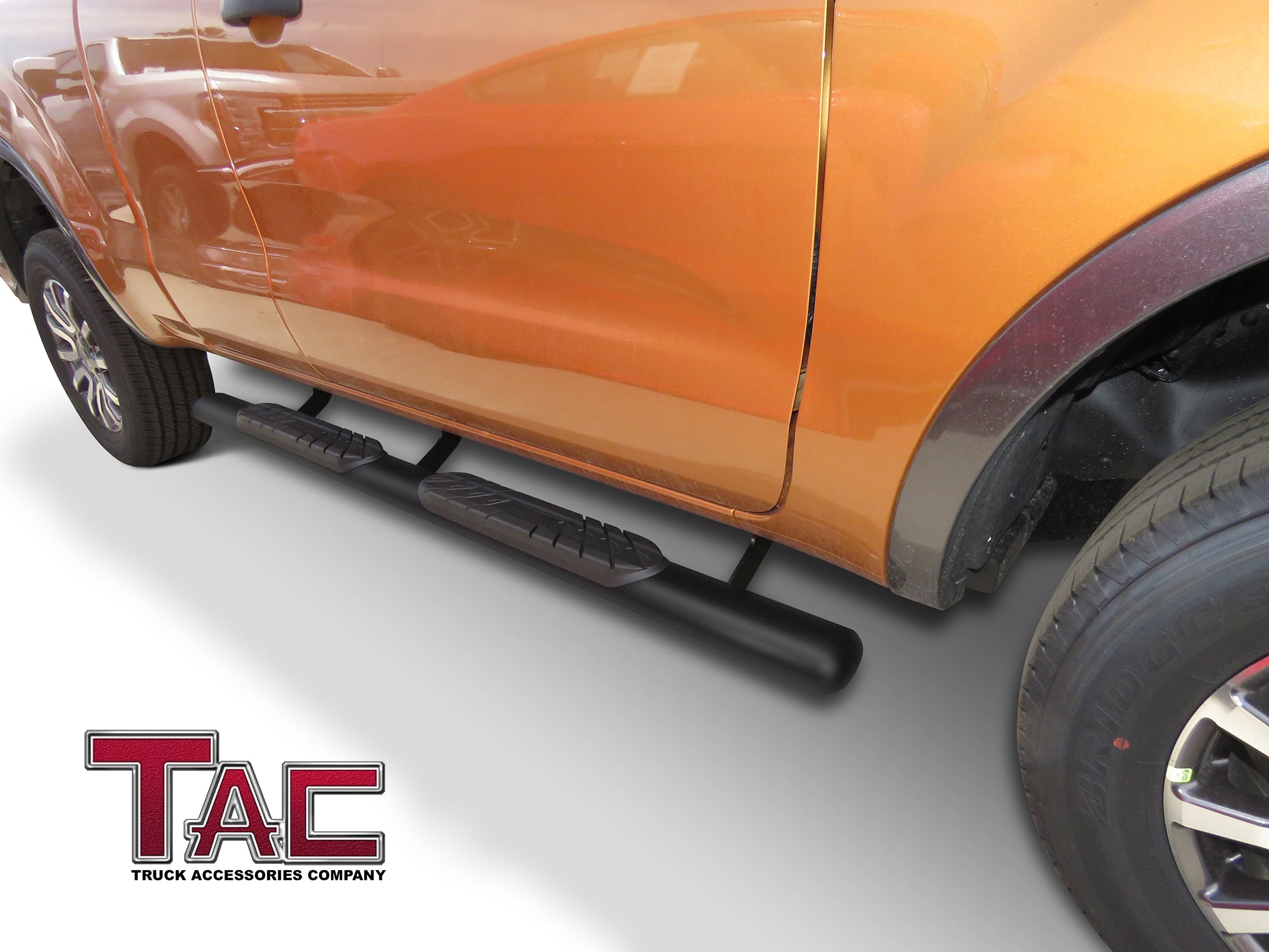 TAC Fine Texture 4" Side Steps for 2019-2023 Ford Ranger Super Cab Truck| Running Boards | Nerf Bar | Side Bar - 0