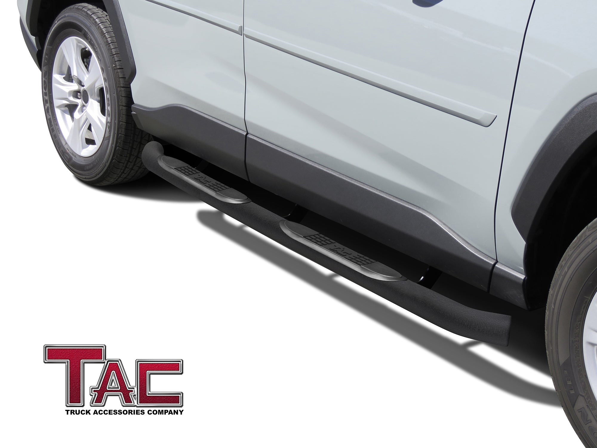 TAC Heavy Texture Black 3" Side Steps For 2019-2024 Toyota RAV4 SUV | Running Boards | Nerf Bars | Side Bars - 0