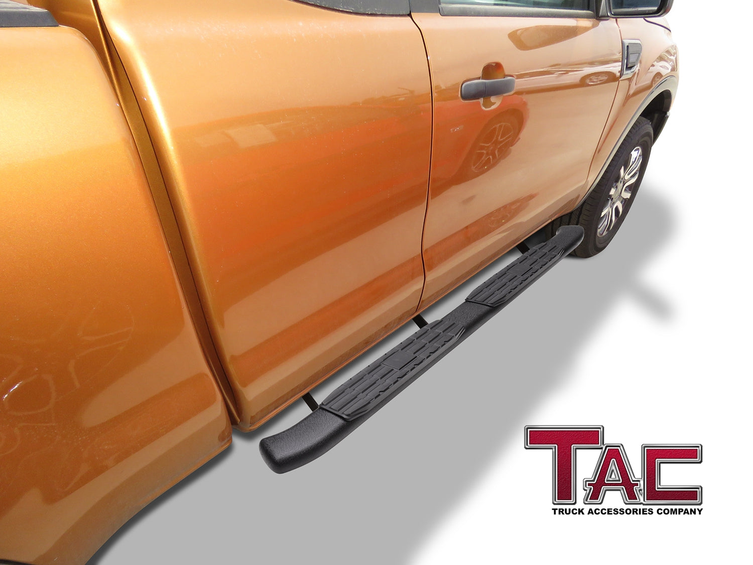 TAC Heavy Texture Black PNC Side Steps For 2019-2023 Ford Ranger Super Cab Truck | Running Boards | Nerf Bars | Side Bars