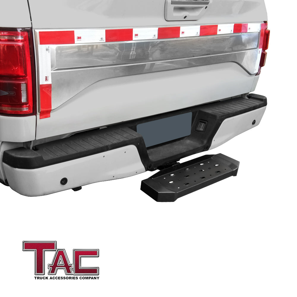 TAC Hitch Step Compatible with 2" Rear Hitch Receiver 6.5" Width SUV Pickup Truck Van Bumper Protector Universal Aluminum Black (Hitch Pin and Clip included) - 0