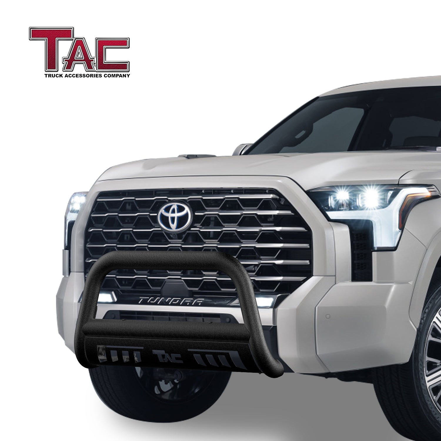 TAC Bull Bar Compatible with 2022-2024 Toyota Tundra Pickup Truck 3" Black Front Bumper Grille Guard Brush Guard Off Road Accessories