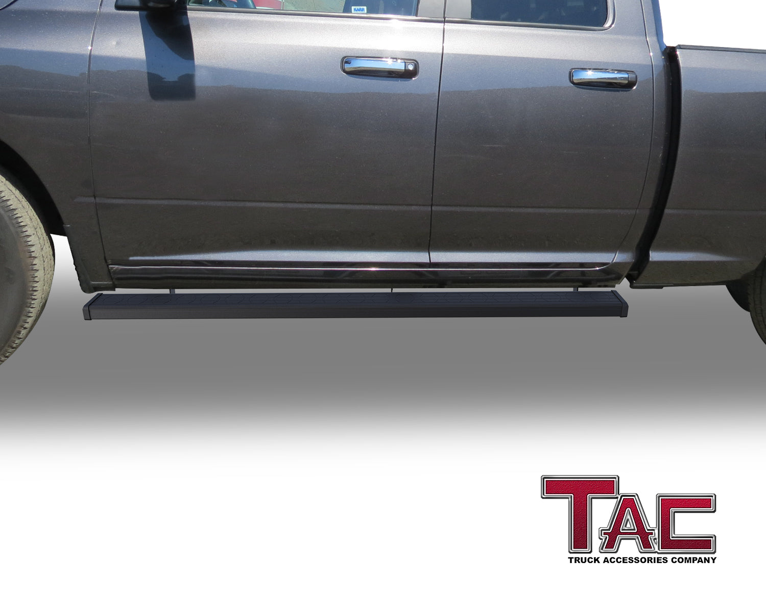 TAC Spear Running Boards Compatible with 2009-2018 Dodge Ram 1500 Quad Cab (Incl. 2019-2023 Ram 1500 Classic) 6" Side Step Rail Nerf Bar Truck Accessories Aluminum Texture Black Width Body and Soft top