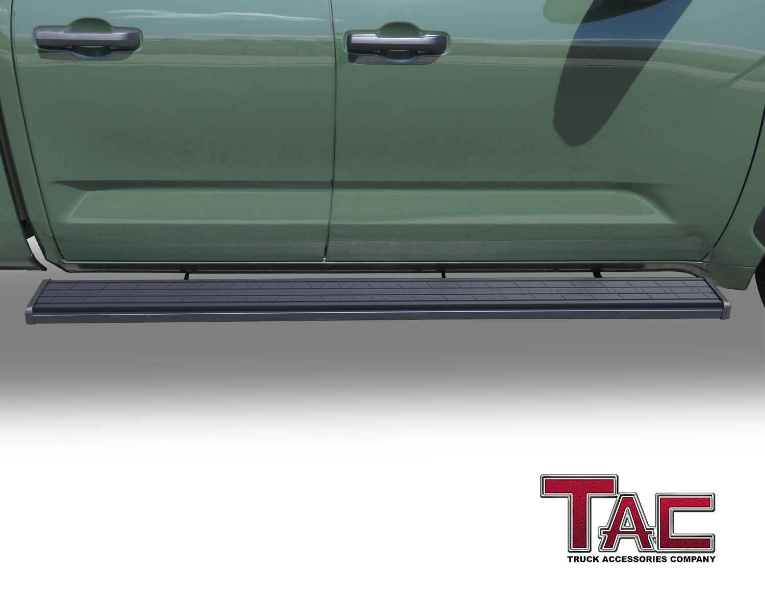 TAC Spear Running Boards Compatible with 2022-2024 Toyota Tundra Double Cab 6" Side Step Rail Nerf Bar Truck Accessories Aluminum Texture Black Width Body and Soft top Lightweight 2Pcs