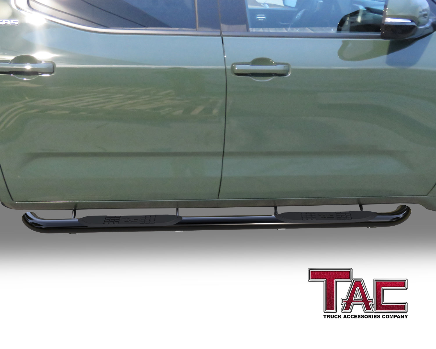 TAC 3" Gloss Black Side Steps Compatible with 2022-2024 Toyota Tundra CrewMax| Running Boards| Side Bars| Step Rails| Nerf Bars| Rocker Slider| Pickup Truck Accessories (2 PCS)