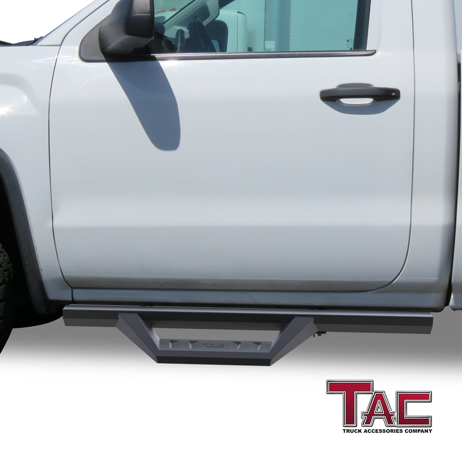 TAC Sidewinder Running Boards Fit 2007-2018 Chevy Silverado/GMC Sierra 1500 | 2007-2019 2500/3500 Regular Cab Pickup Truck 4" Drop Side Steps Nerf Bars Rock Slider Fine Texture