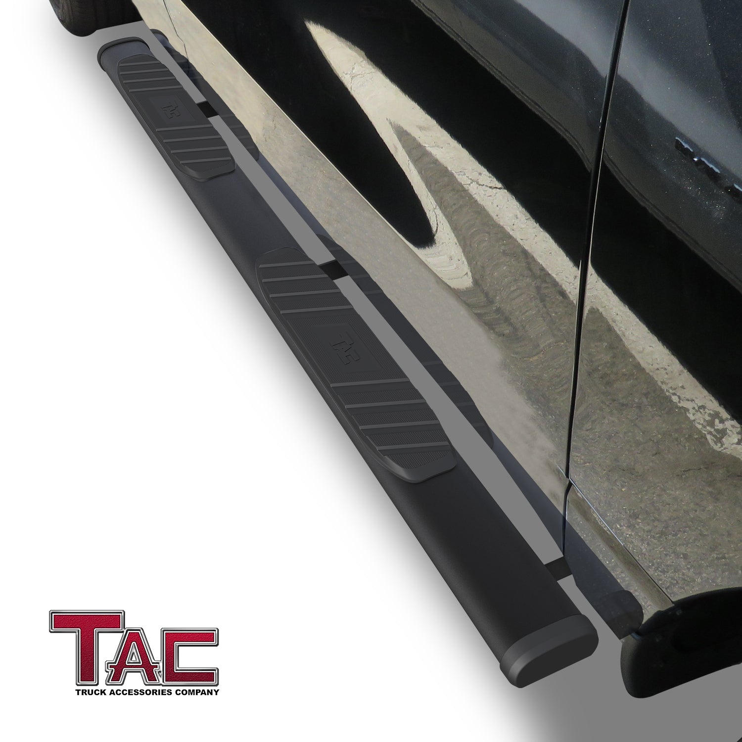 TAC Arrow Side Steps Running Boards Compatible with 2019-2025 Dodge RAM 1500 Quad Cab(Excl. 2019-2024 Ram 1500 Classic) Truck Pickup 5”  Aluminum Texture Black Step Rails Nerf Bars Lightweight