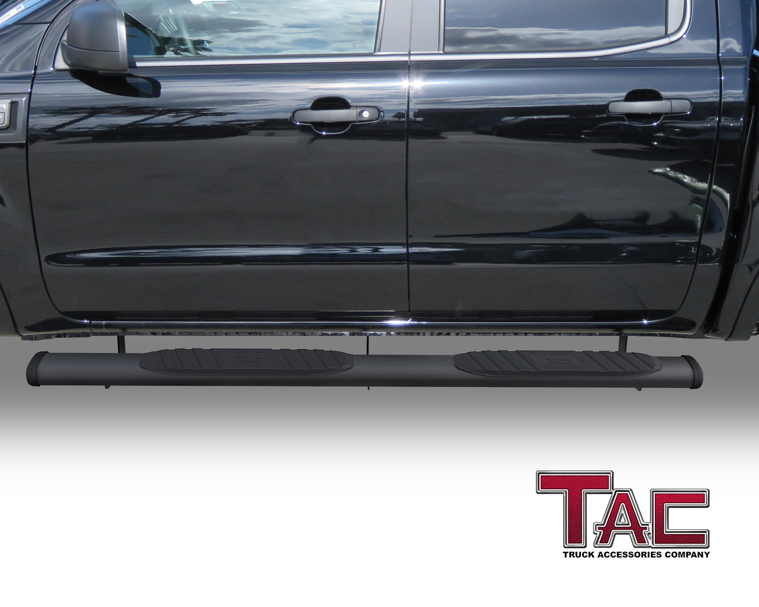 TAC Arrow Side Steps Running Boards Compatible with 2019-2023 Ford Ranger SuperCrew Cab Truck 5" Aluminum Texture Black Step Rails Nerf Bars Off-Road Accessories