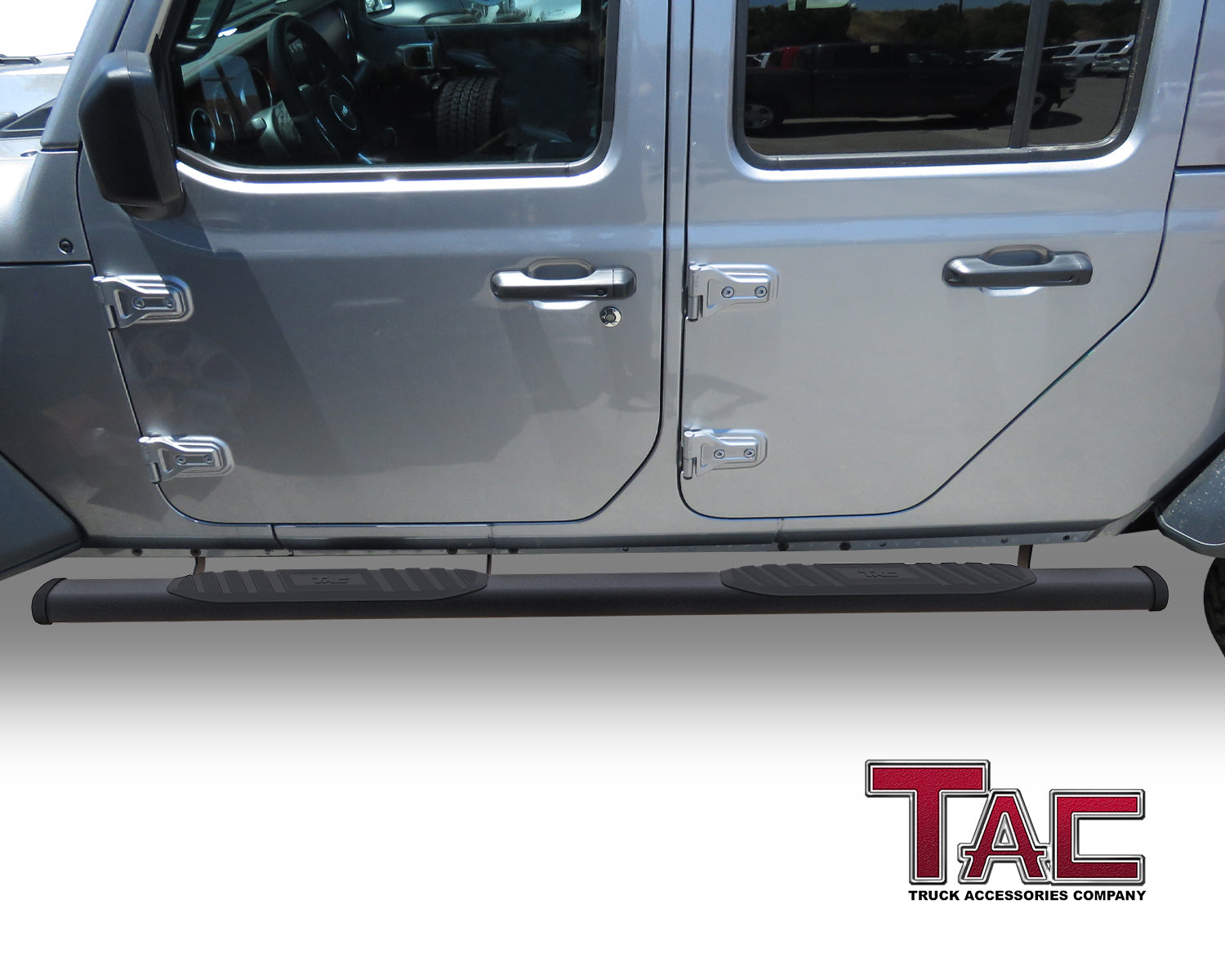 TAC Arrow Side Steps Running Boards Compatible with 2020-2024 Jeep Gladiator JT Truck 5" Aluminum Texture Black Step Rails Nerf Bars Off-Road Accessories