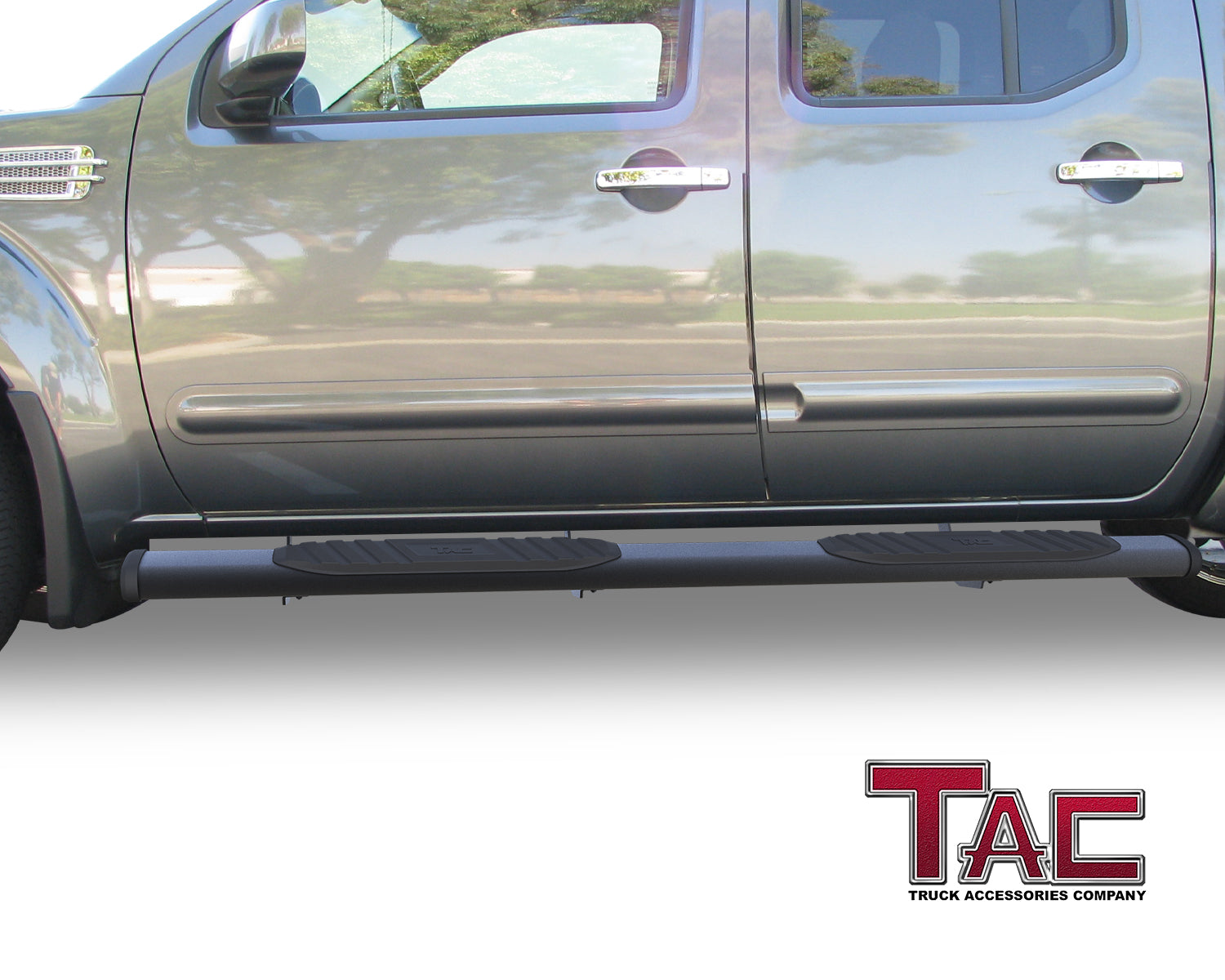 TAC Arrow Side Steps Running Boards Compatible with 2005-2024 Nissan Frontier Crew Cab Truck Pickup 5" Aluminum Texture Black Step Rails Nerf Bars Lightweight Off Road Accessories 2Pcs