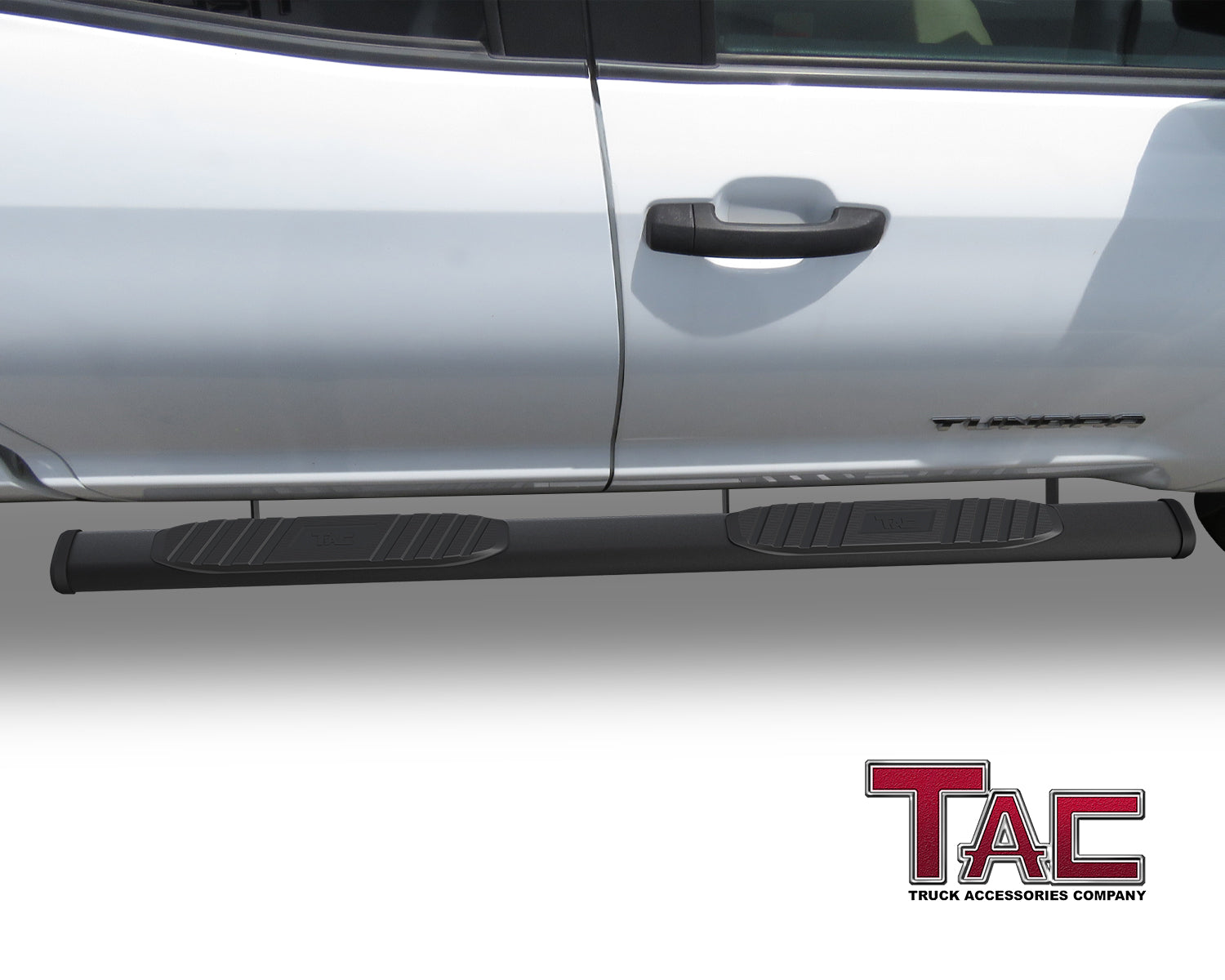 TAC Arrow Side Steps Running Boards Compatible with 2007-2021 Toyota Tundra Double Cab Truck Pickup 5" Aluminum Texture Black Step Rails Nerf Bars Lightweight Off Road Accessories 2Pcs