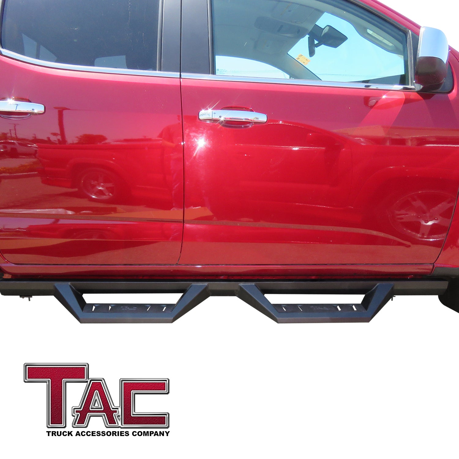 TAC Sidewinder Running Boards Fit 2015-2024 Chevy Colorado/GMC Canyon Crew Cab 4¡ì Drop Fine Texture Black Side Steps Nerf Bars Rock Slider Armor Off-Road Accessories (2pcs)