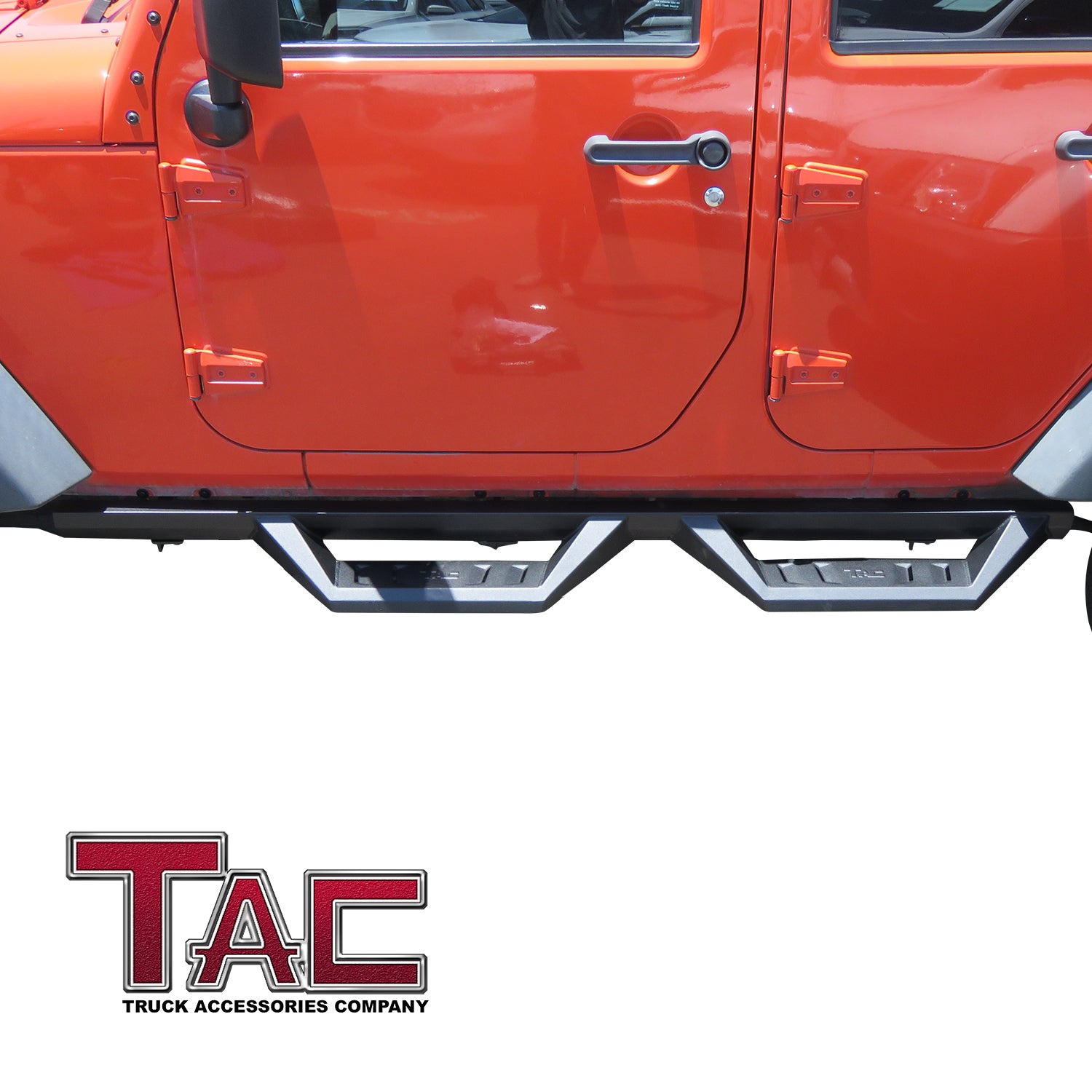 TAC Sidewinder Running Boards Fit 2007- 2018 Jeep Wrangler JK 4 Door SUV 4" Drop Fine Texture Black Side Steps Nerf Bars Rock Slider Armor Off-Road Accessories (2pcs)